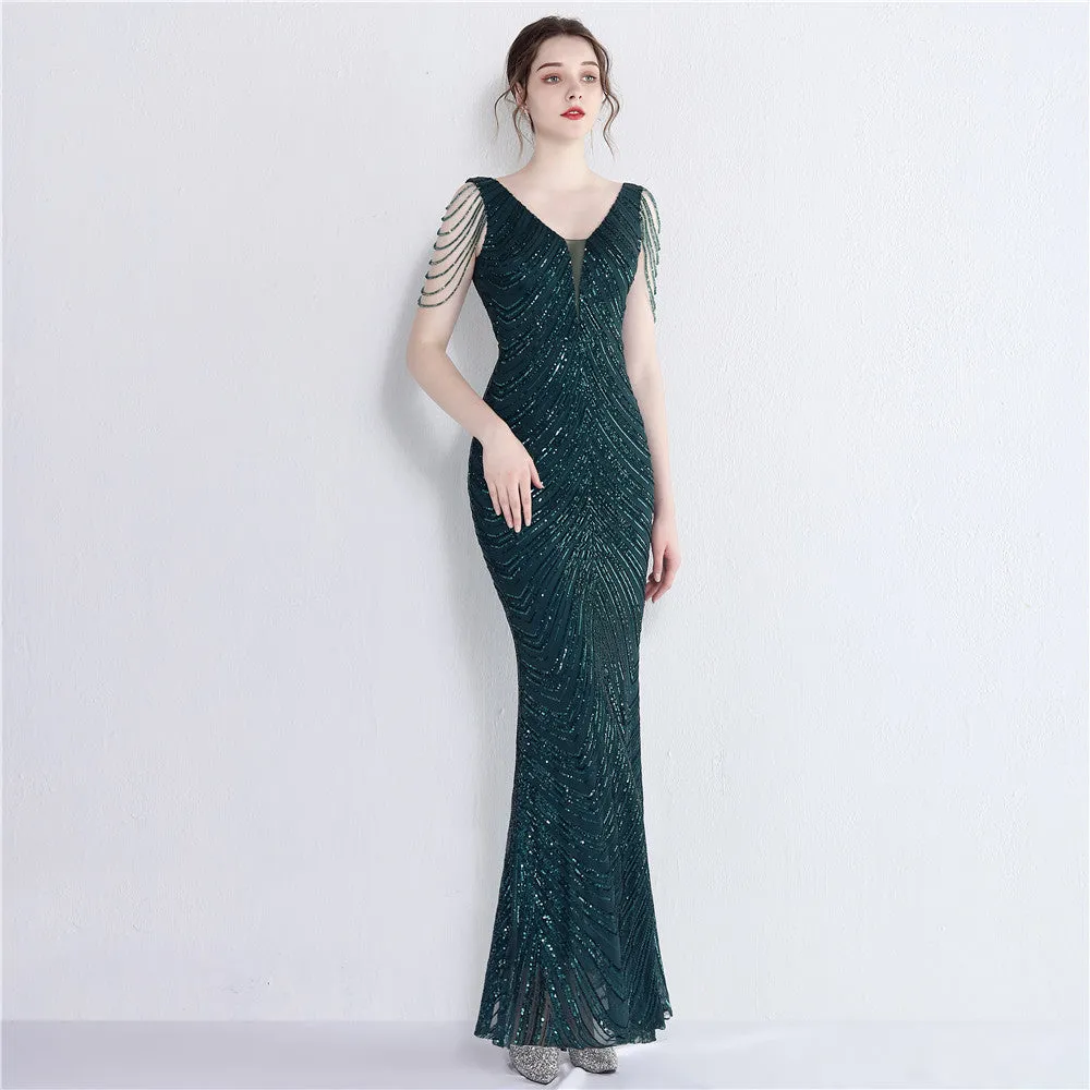 Sequined Mermaid Long Dress Party Evening Dress