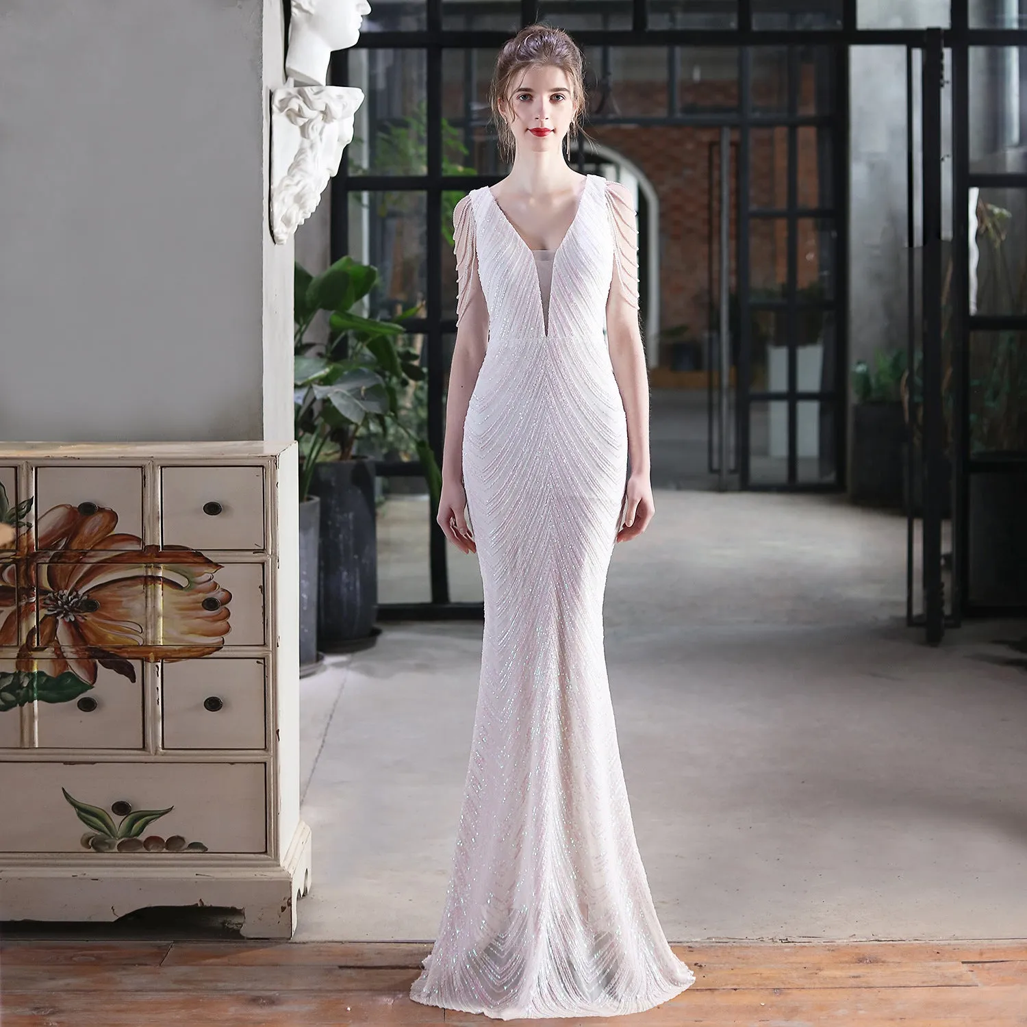 Sequined Mermaid Long Dress Party Evening Dress
