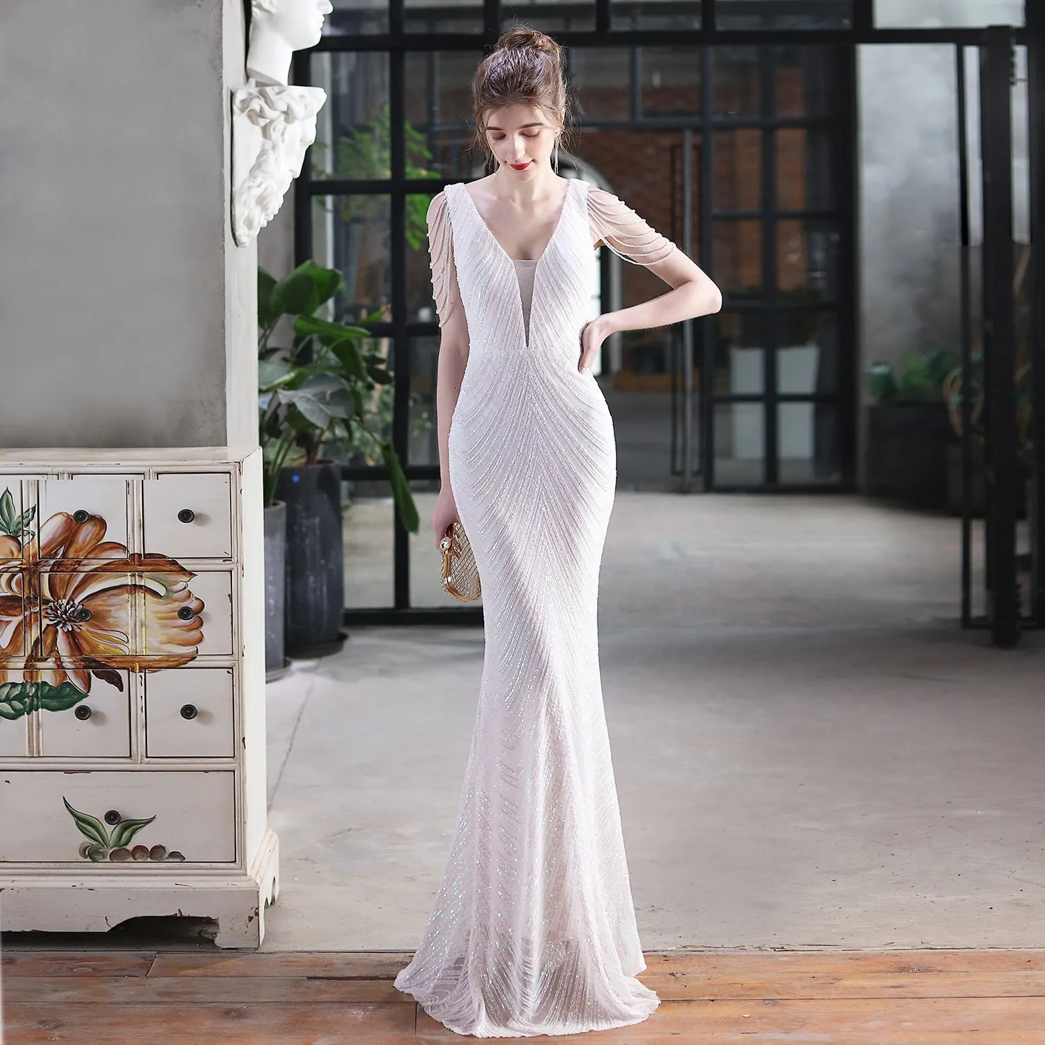 Sequined Mermaid Long Dress Party Evening Dress