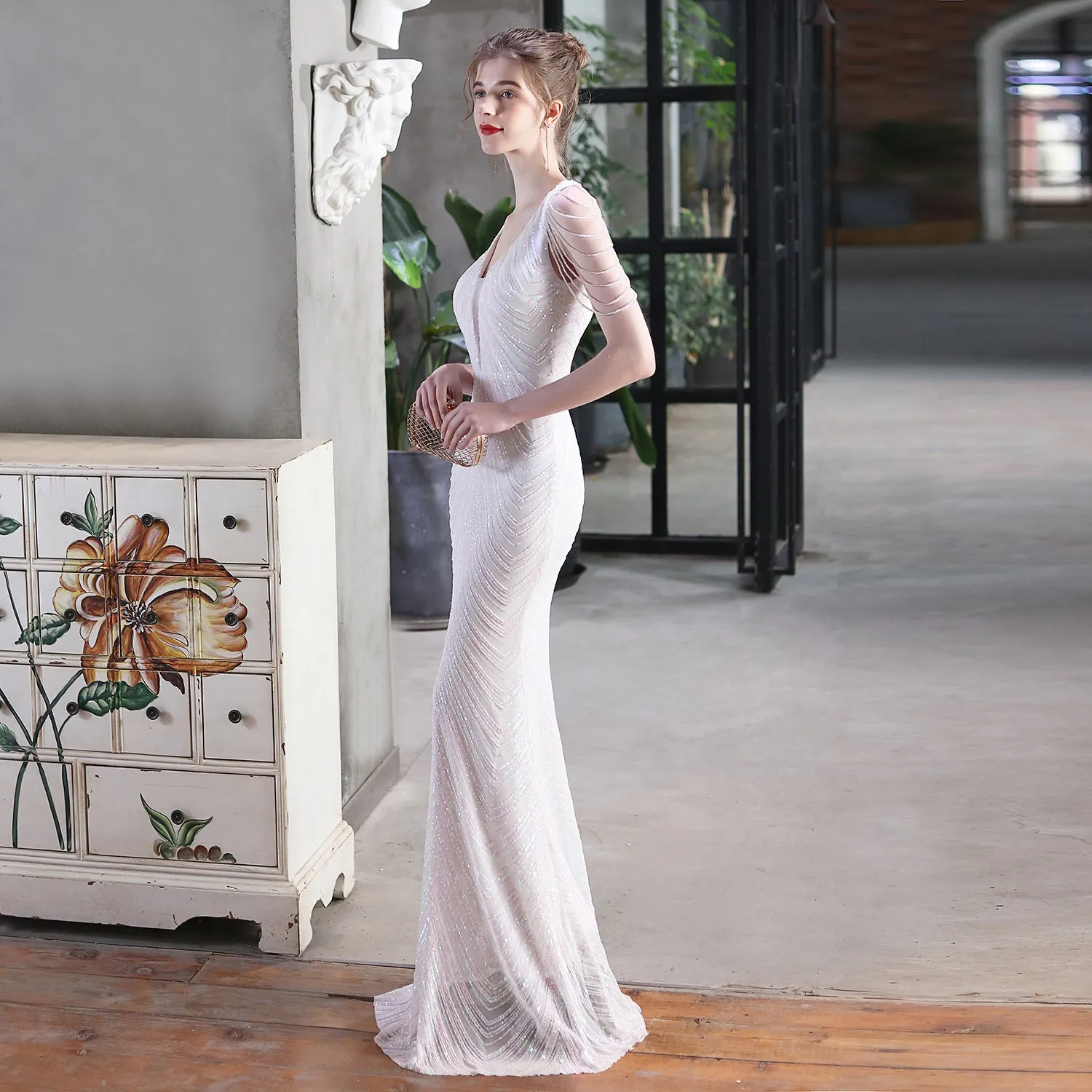 Sequined Mermaid Long Dress Party Evening Dress
