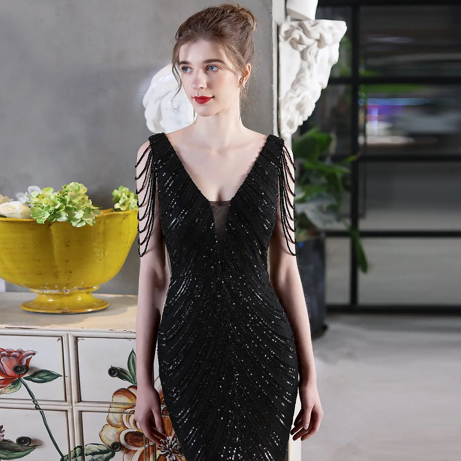 Sequined Mermaid Long Dress Party Evening Dress