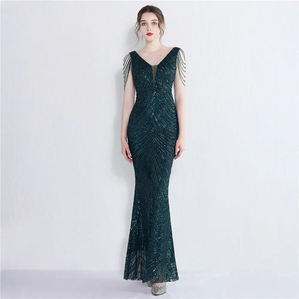 Sequined Mermaid Long Dress Party Evening Dress