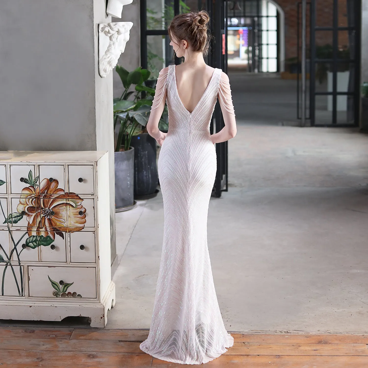 Sequined Mermaid Long Dress Party Evening Dress