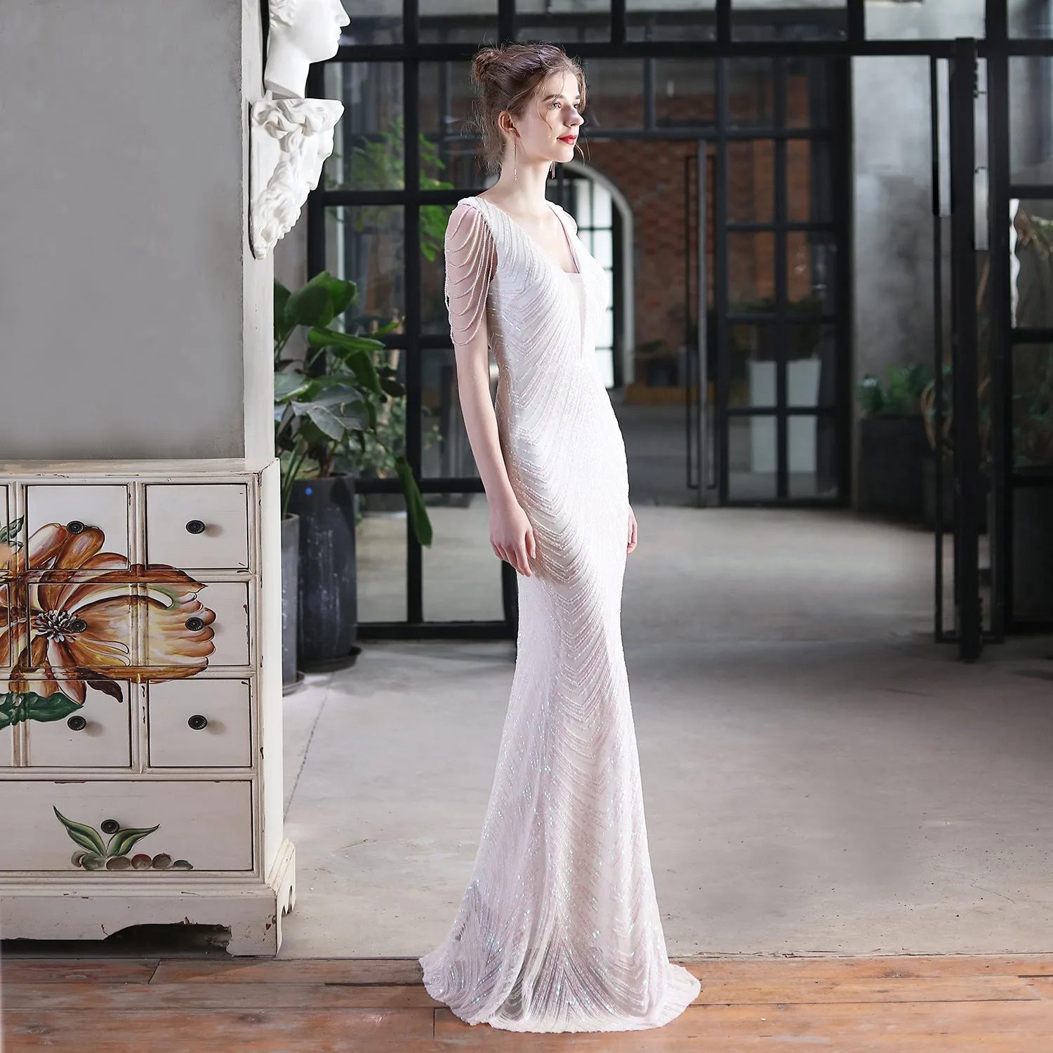 Sequined Mermaid Long Dress Party Evening Dress