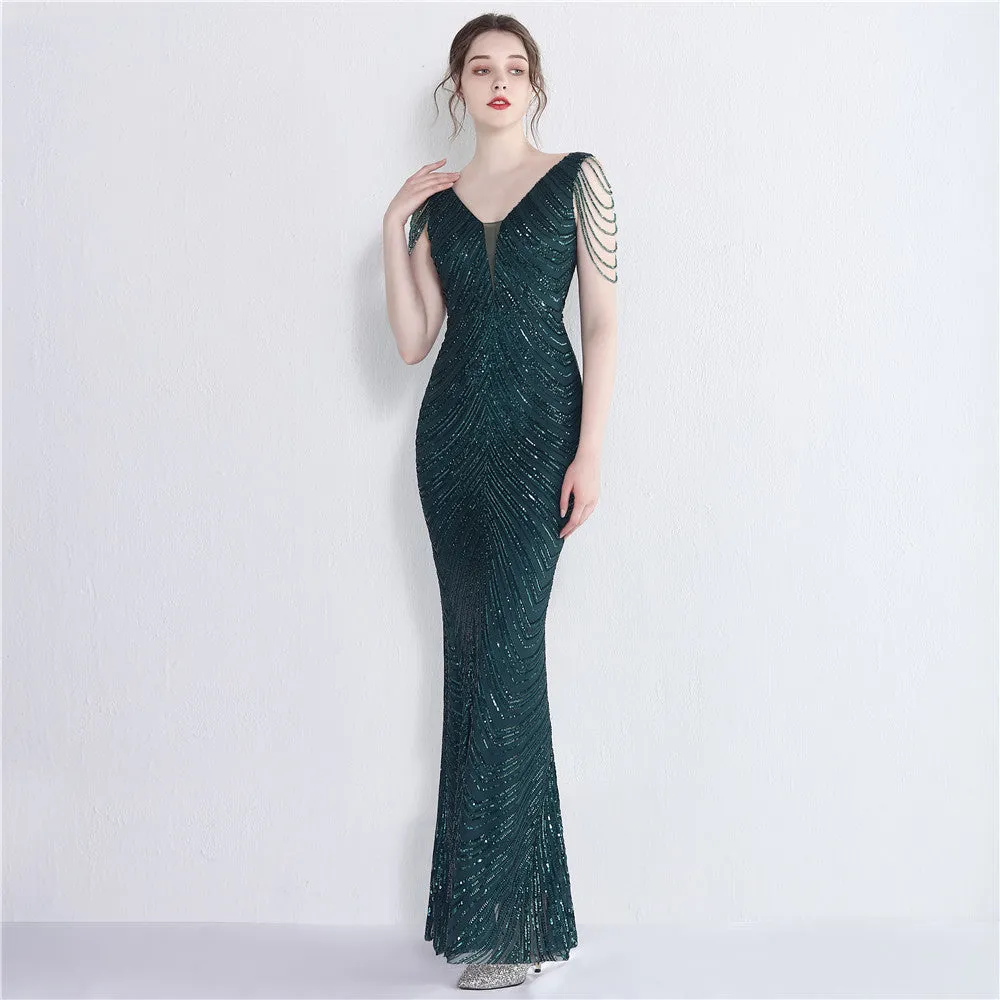 Sequined Mermaid Long Dress Party Evening Dress