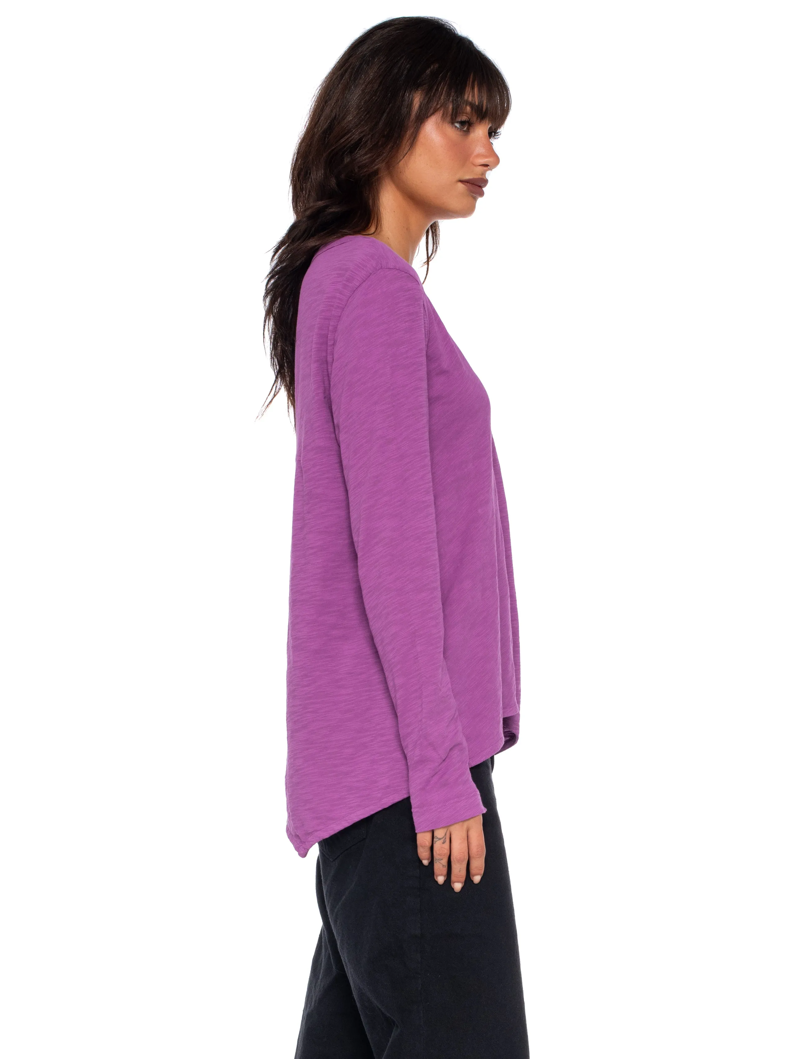 Sexy Deep V-Neck Shrunken Boyfriend Long Sleeve Top