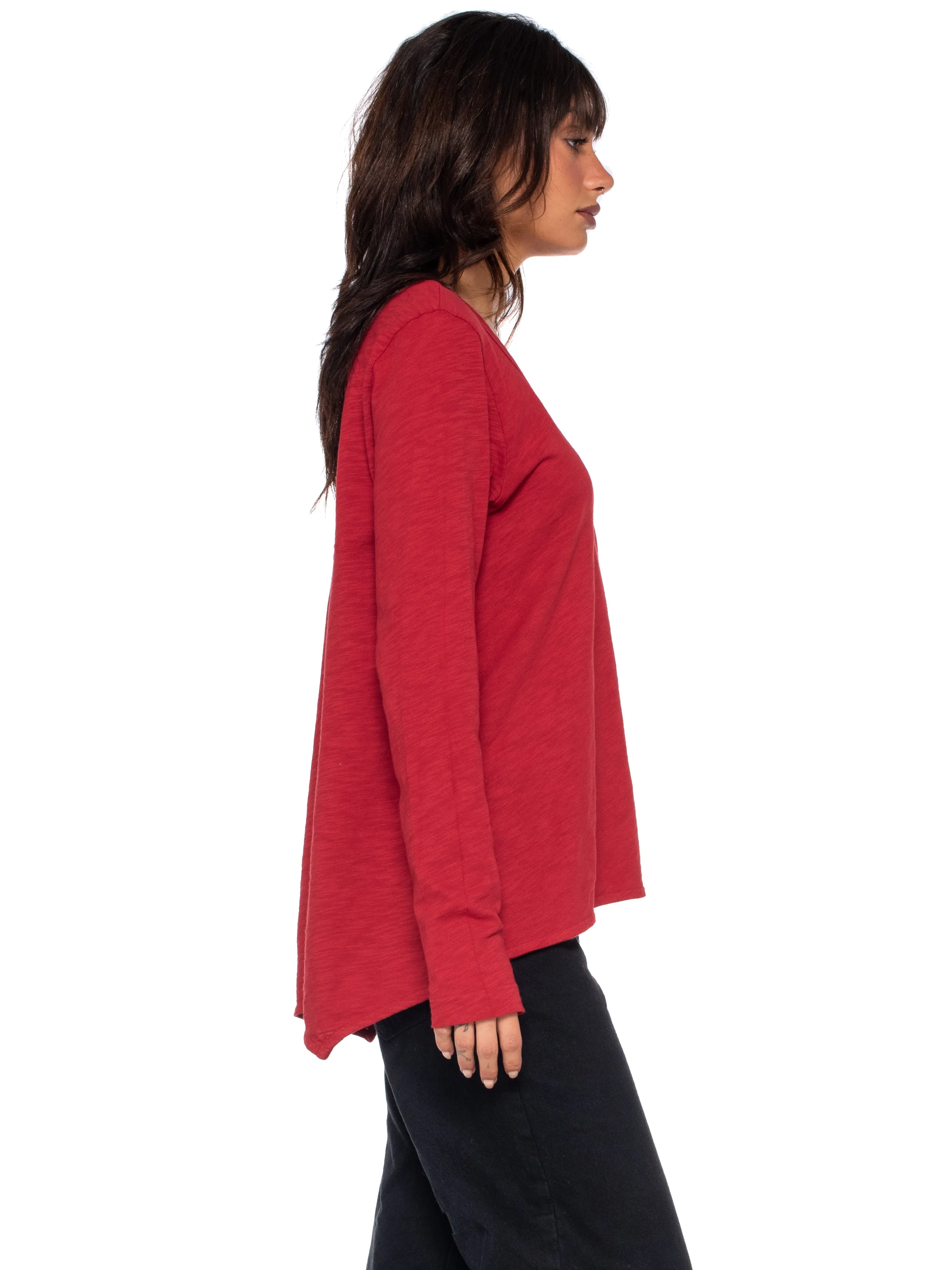 Sexy Deep V-Neck Shrunken Boyfriend Long Sleeve Top
