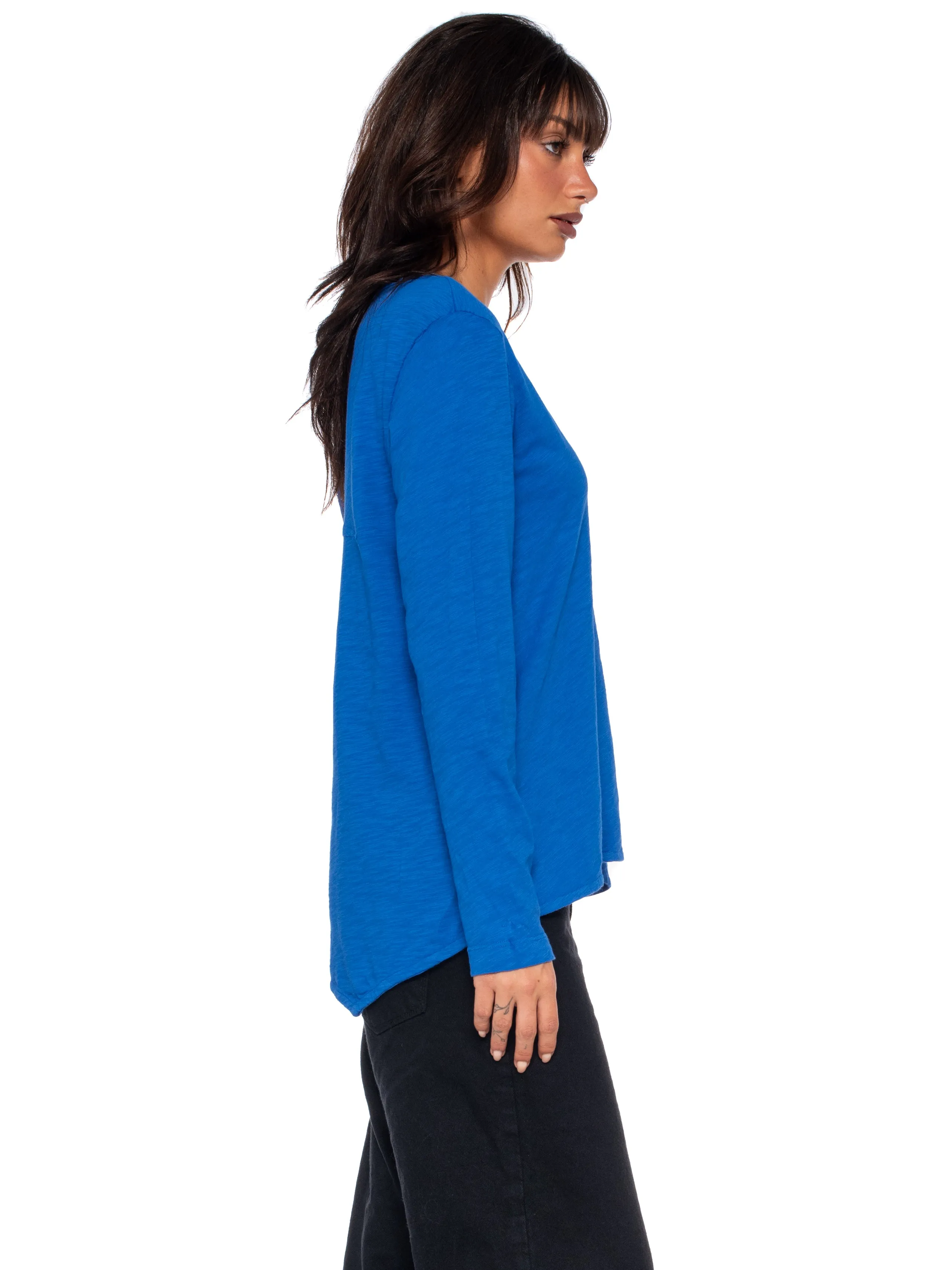 Sexy Deep V-Neck Shrunken Boyfriend Long Sleeve Top