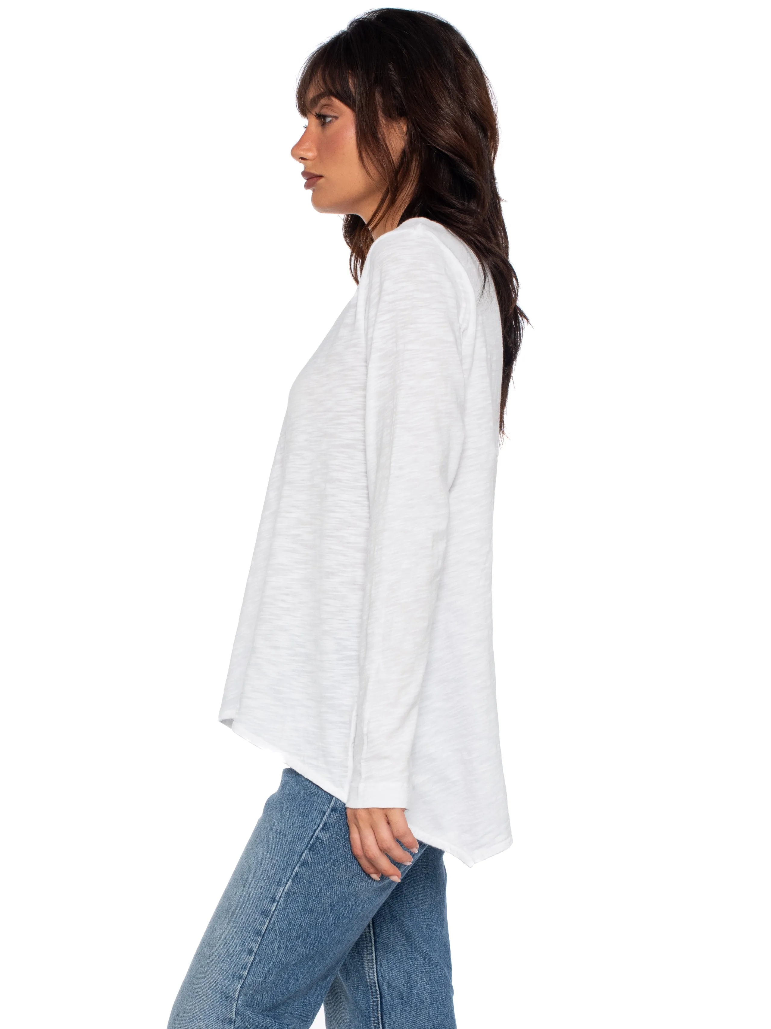 Sexy Deep V-Neck Shrunken Boyfriend Long Sleeve Top