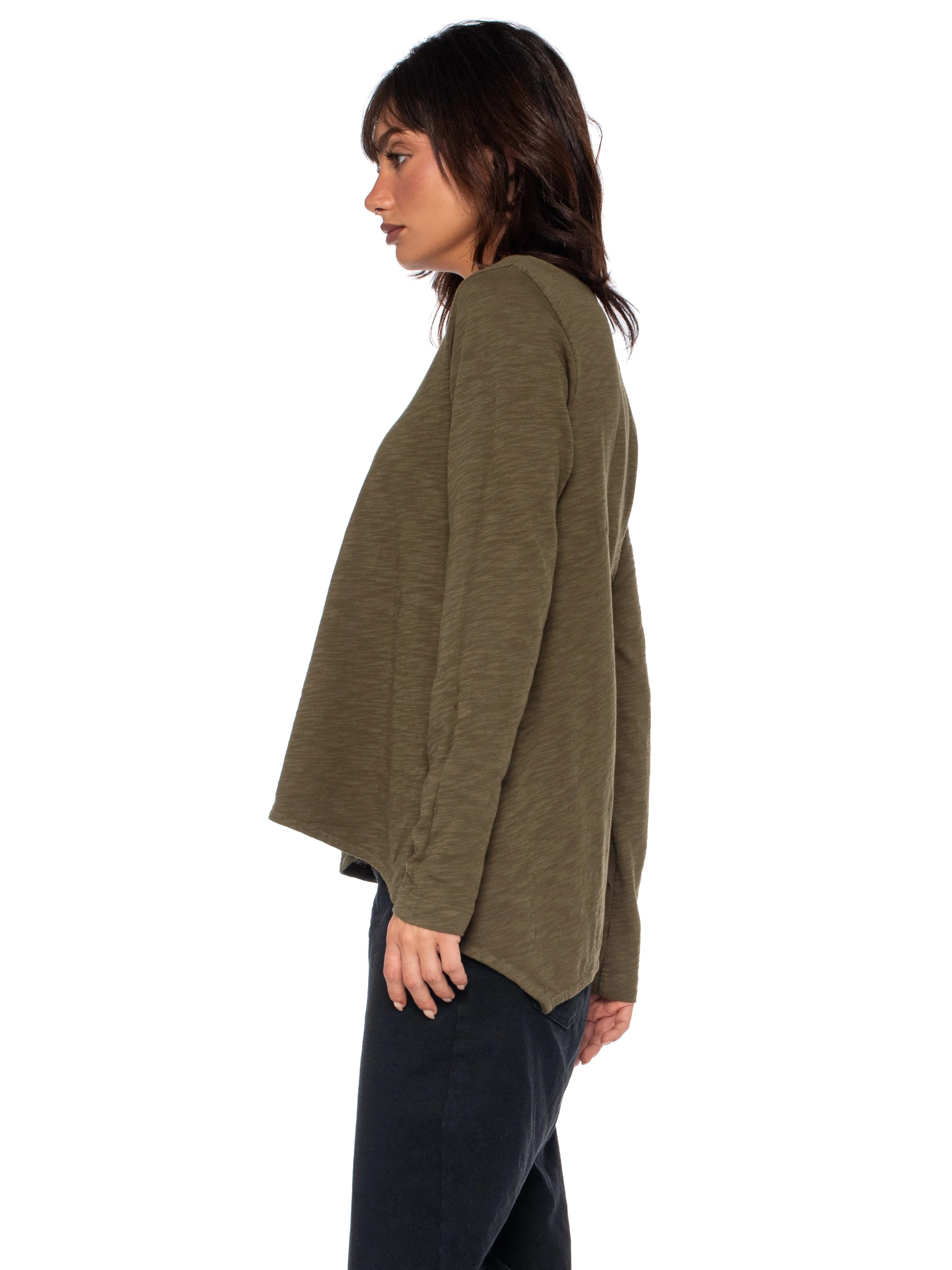 Sexy Deep V-Neck Shrunken Boyfriend Long Sleeve Top