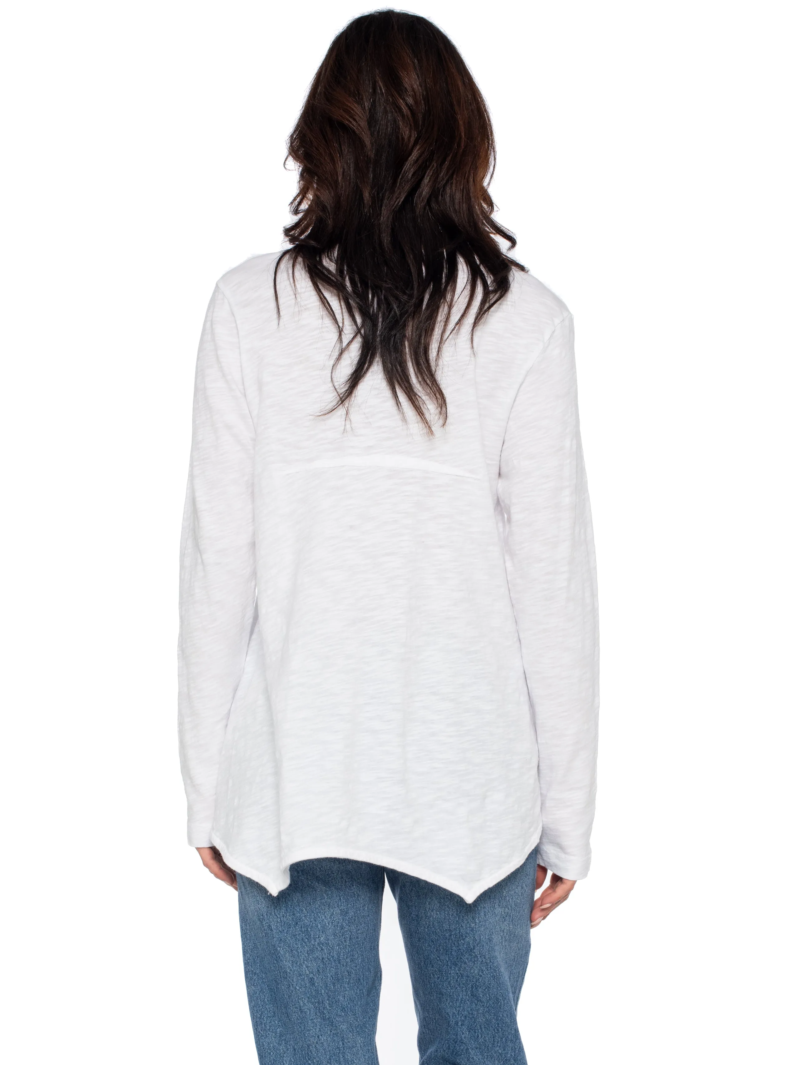 Sexy Deep V-Neck Shrunken Boyfriend Long Sleeve Top