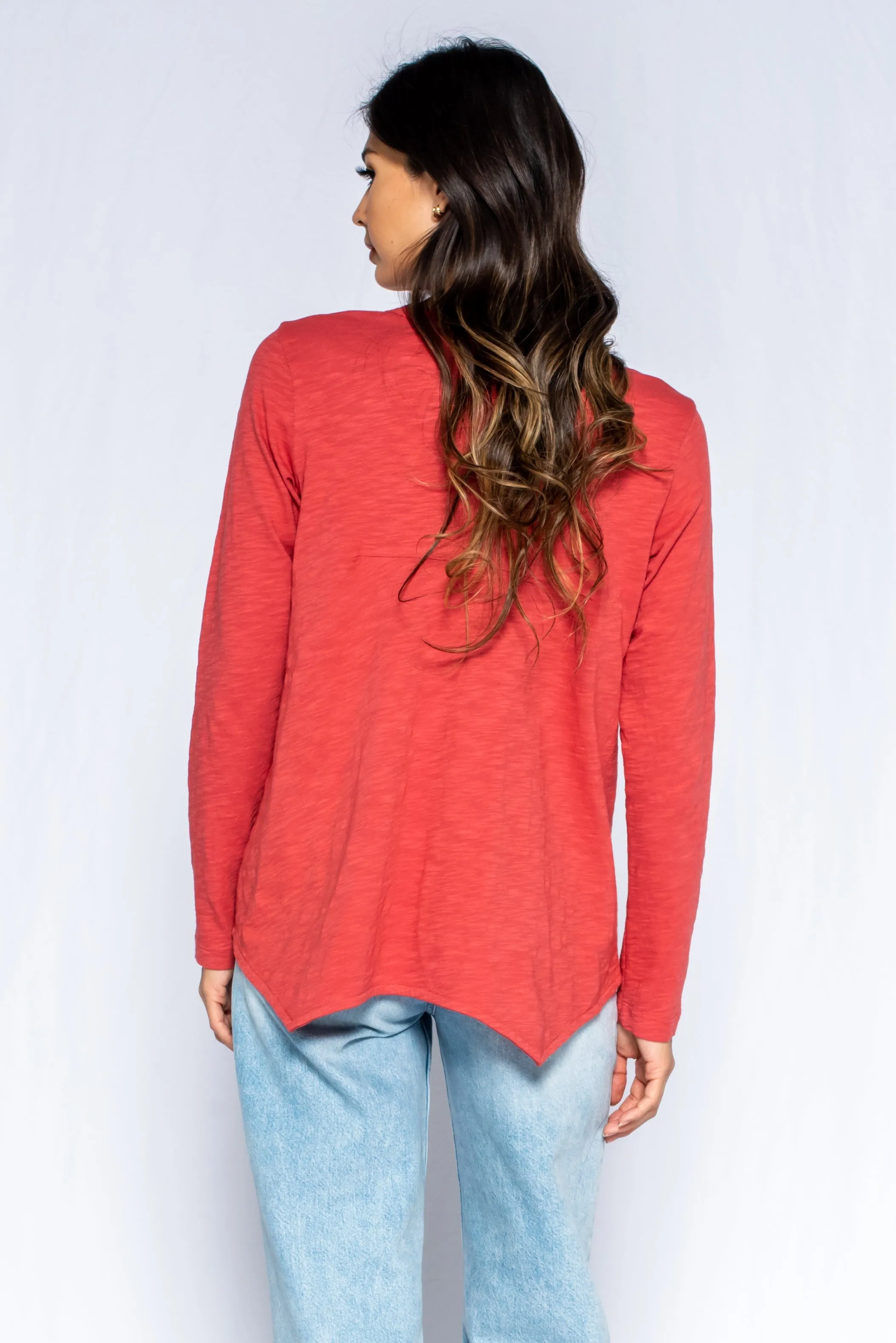 Sexy Deep V-Neck Shrunken Boyfriend Long Sleeve Top