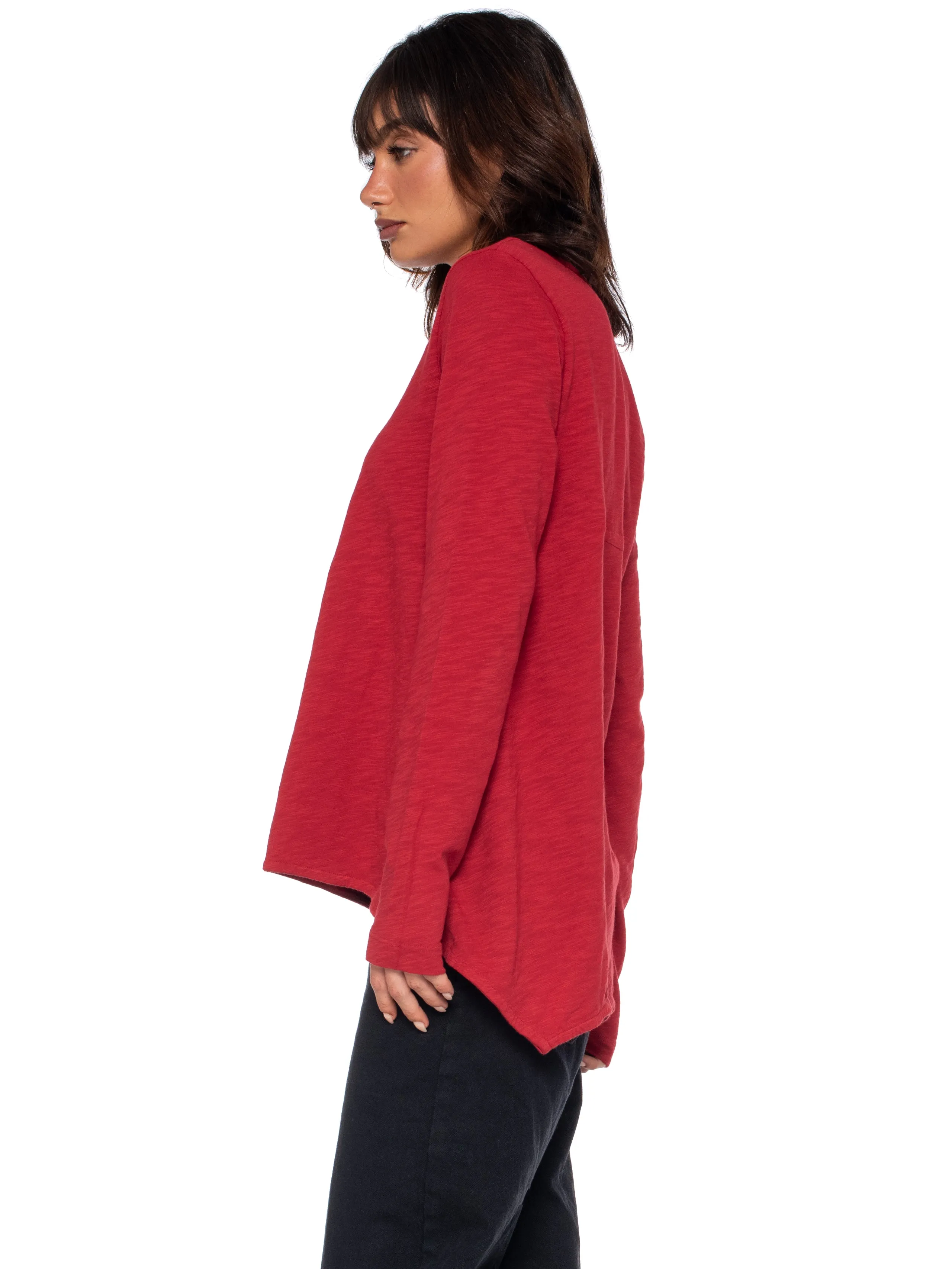 Sexy Deep V-Neck Shrunken Boyfriend Long Sleeve Top