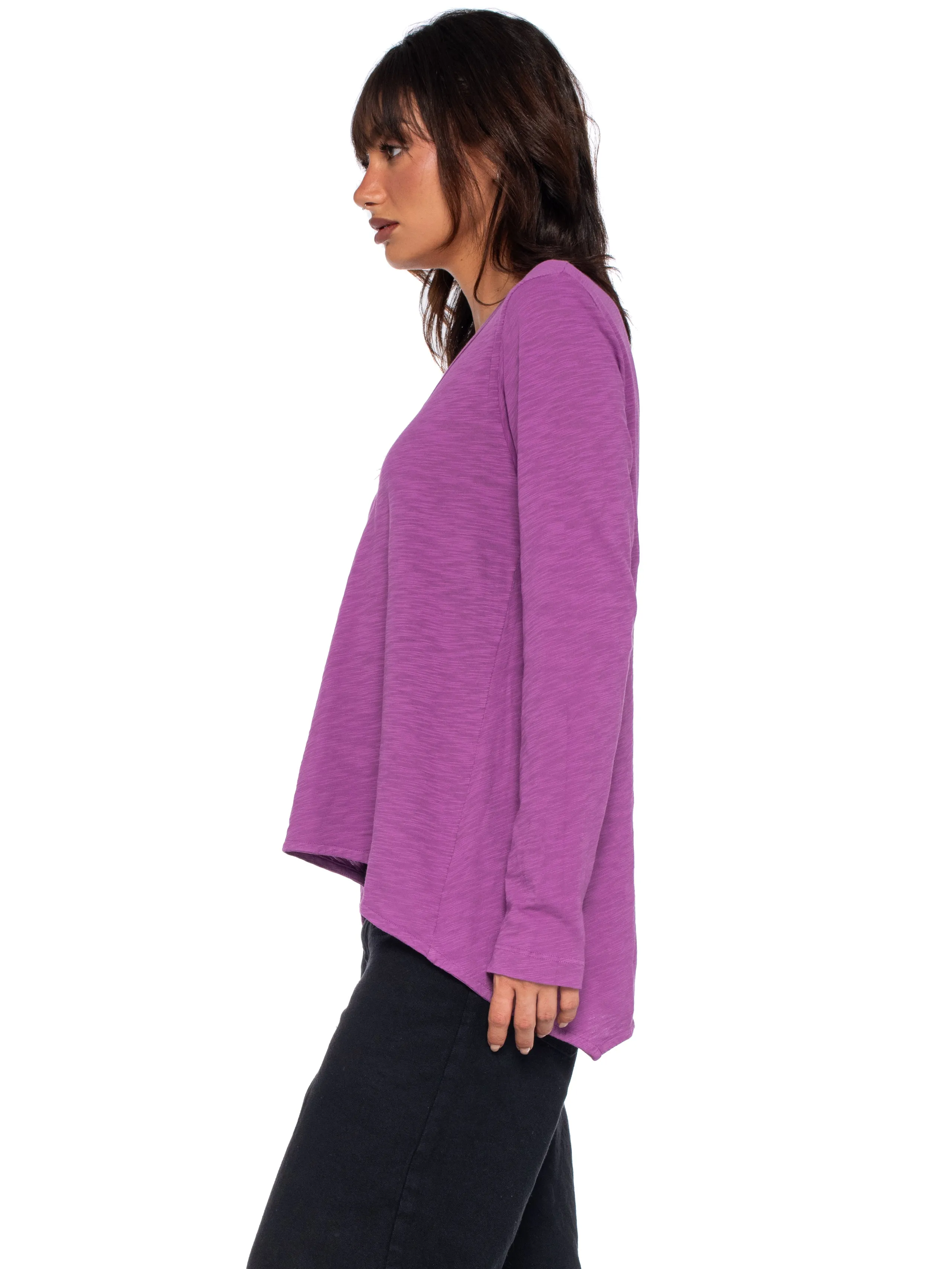 Sexy Deep V-Neck Shrunken Boyfriend Long Sleeve Top