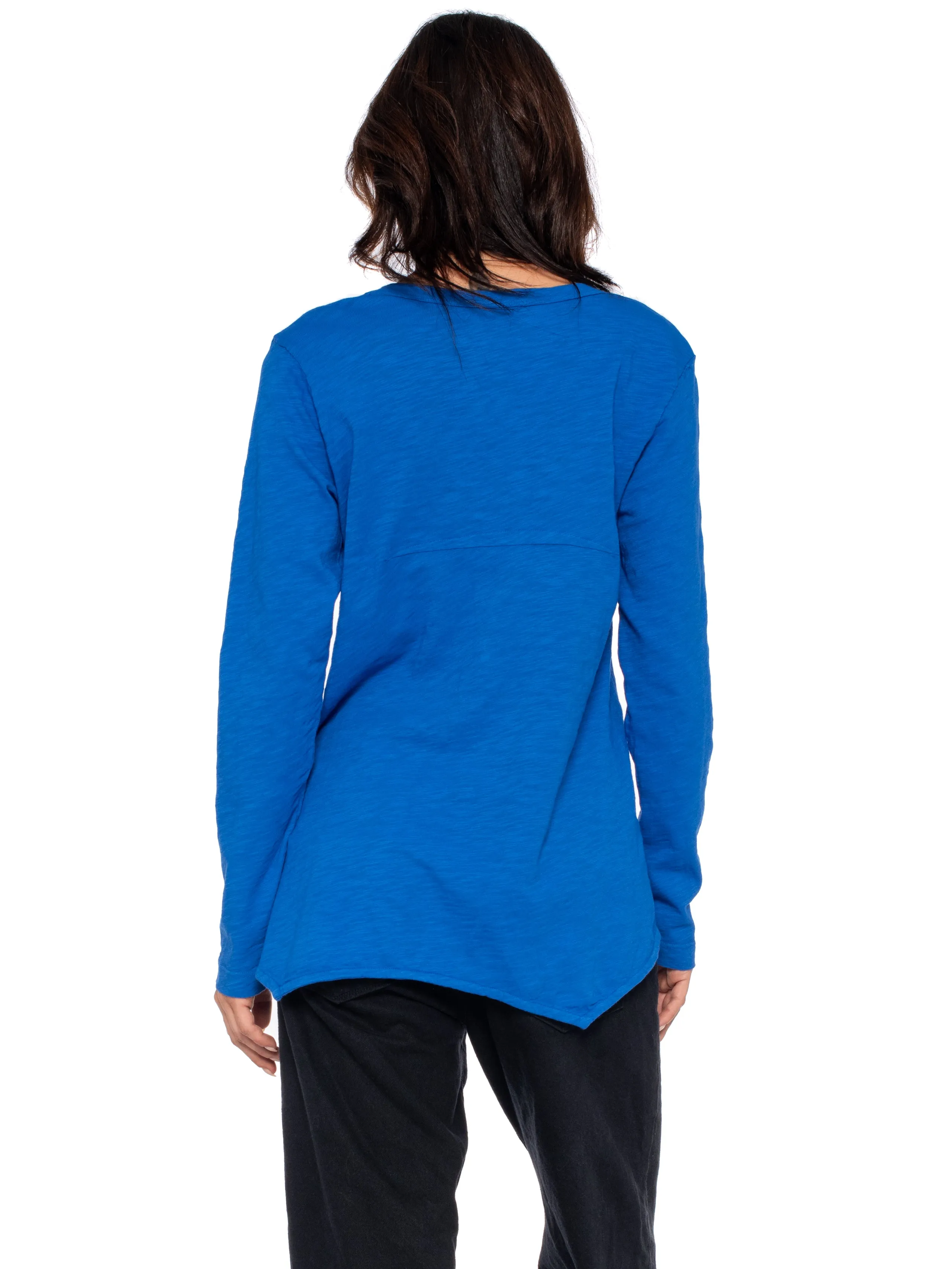Sexy Deep V-Neck Shrunken Boyfriend Long Sleeve Top
