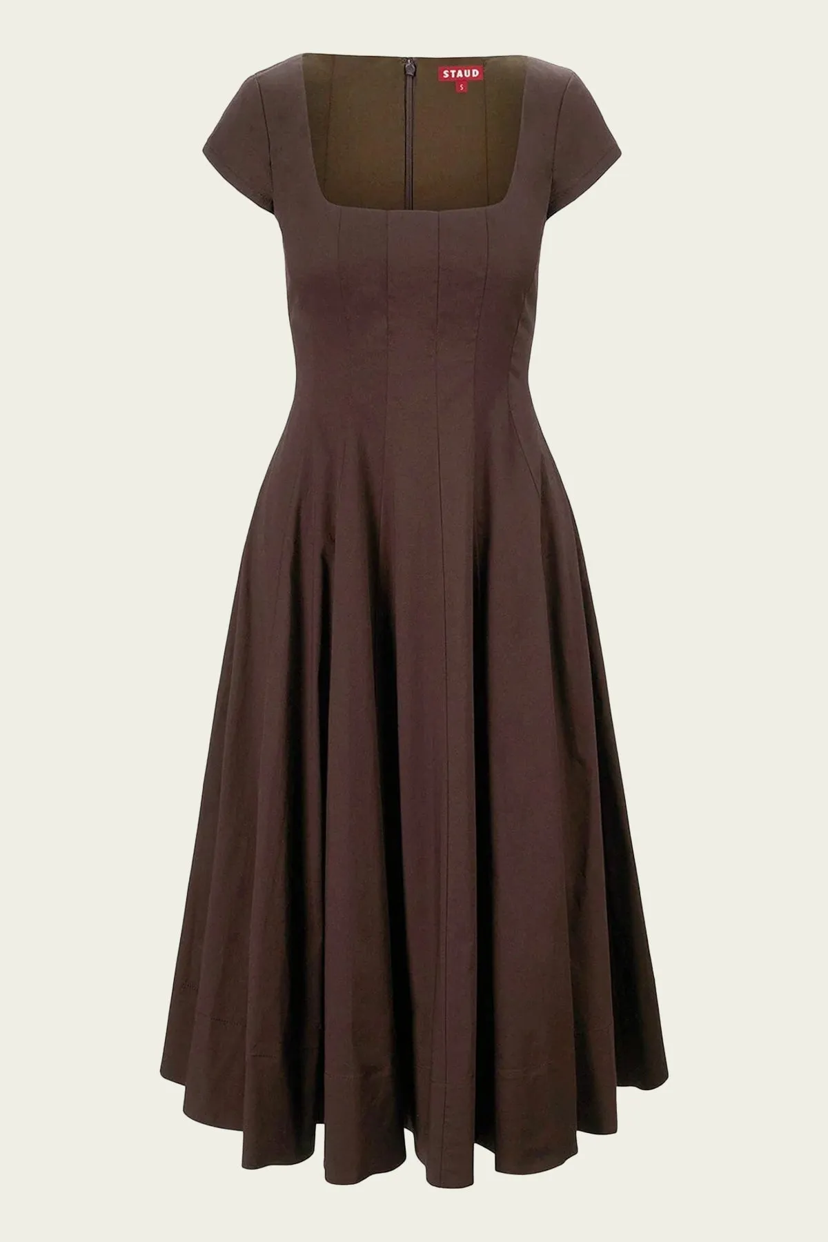 Short-Sleeve Wells Dress in Earth