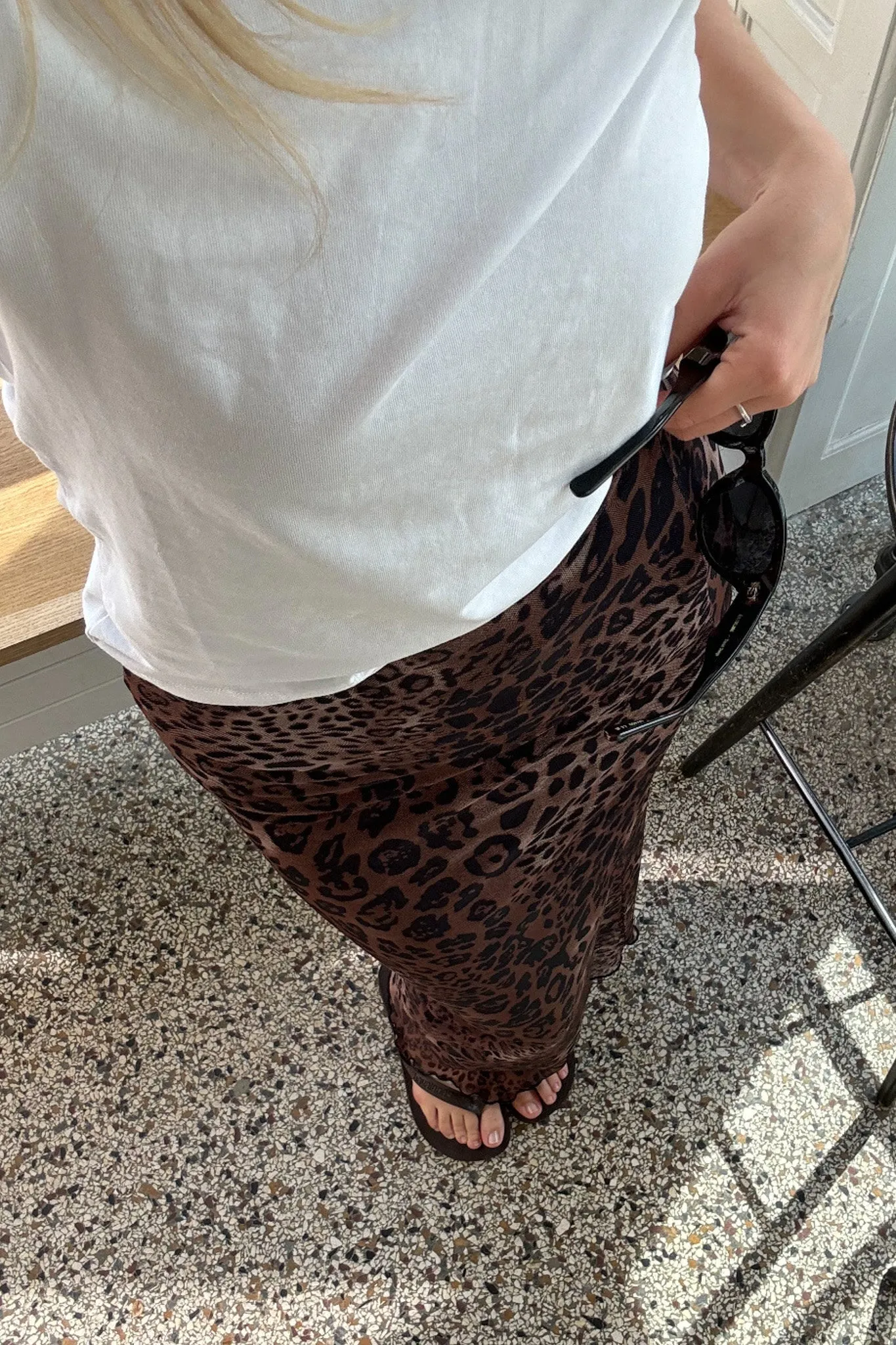 SiljeIC Lang Mesh Kjole - Leo Print