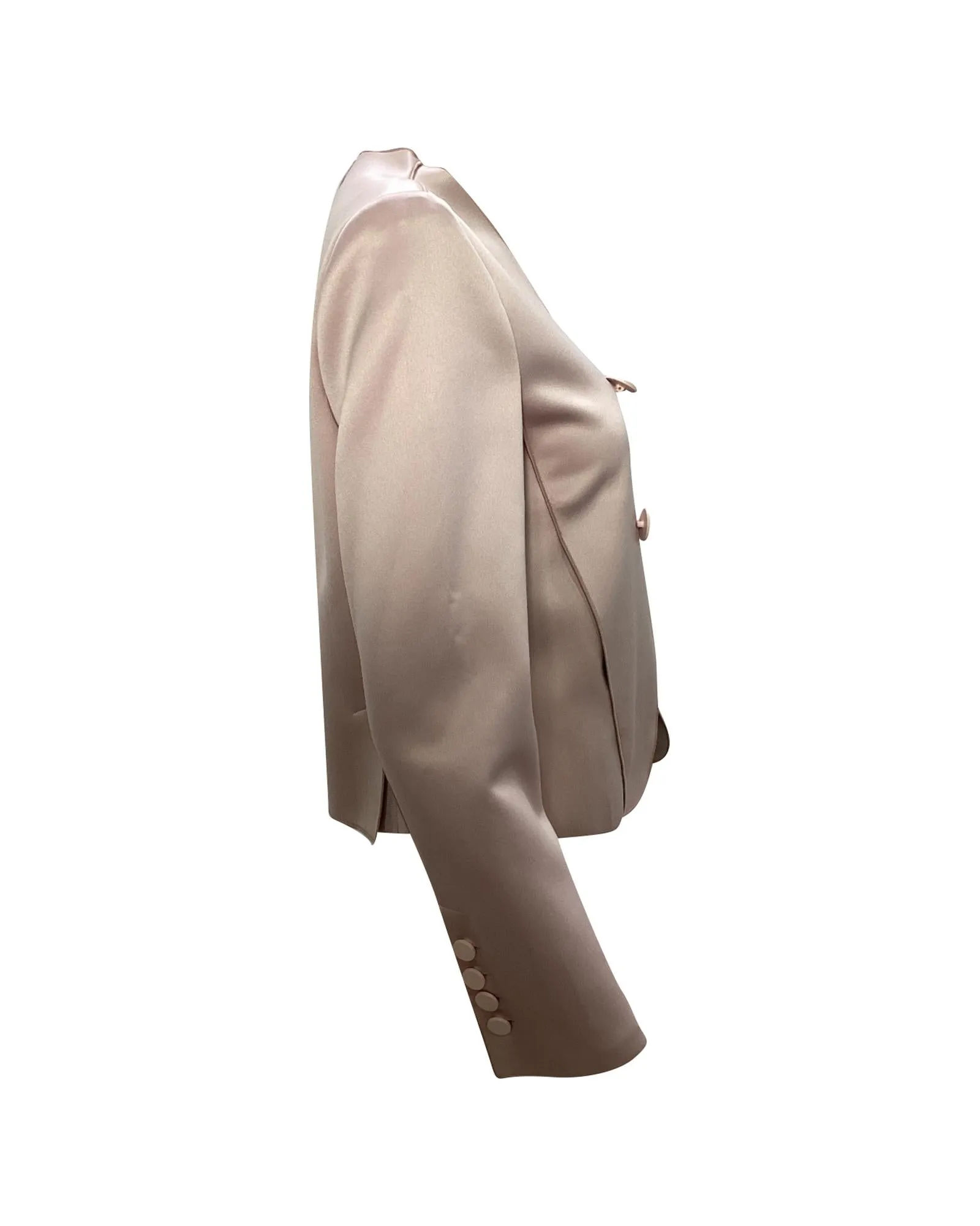 Silk Blazer Cropped Fitted
