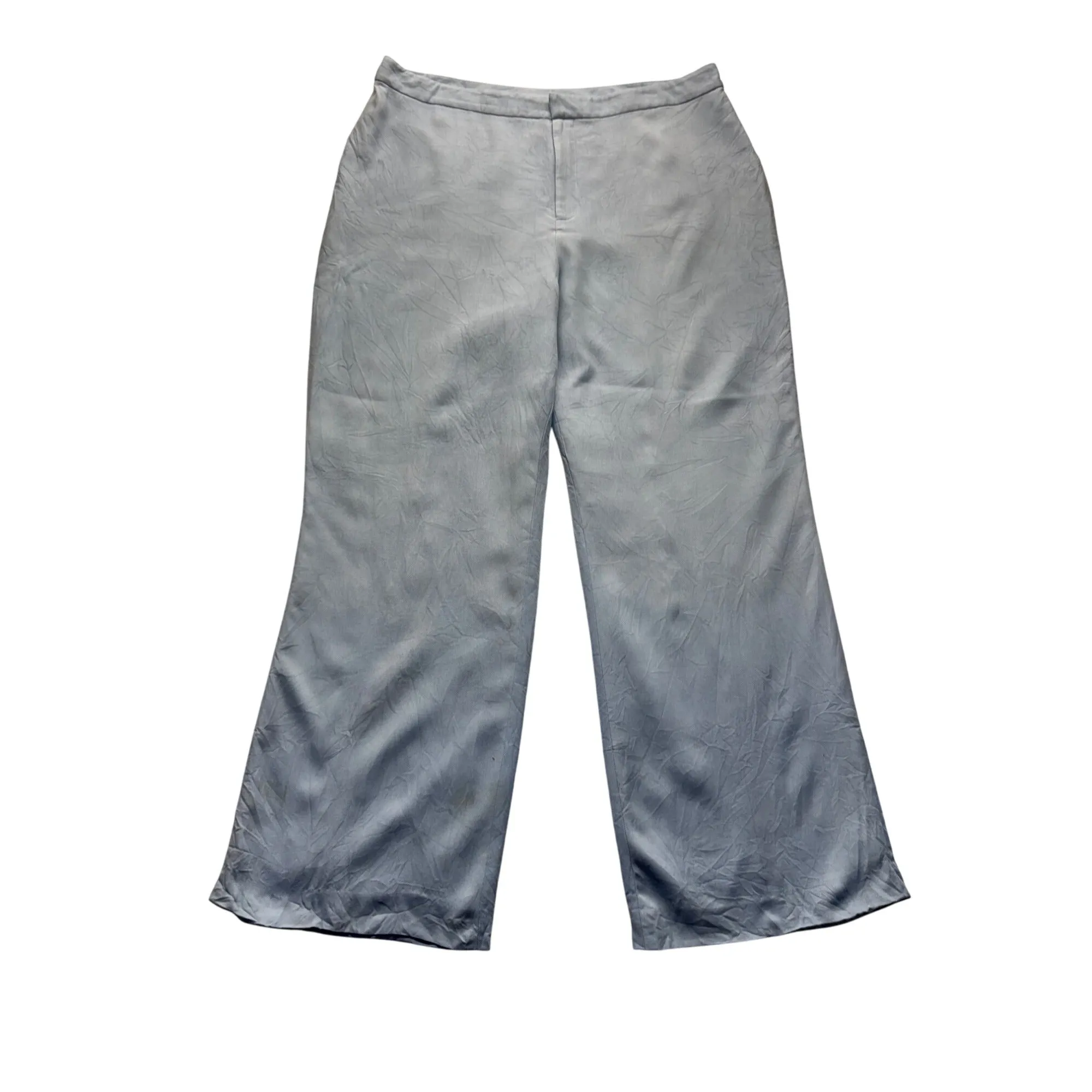 Silk Light Blue Wide-Leg Womens Pants Ralph Lauren #7832