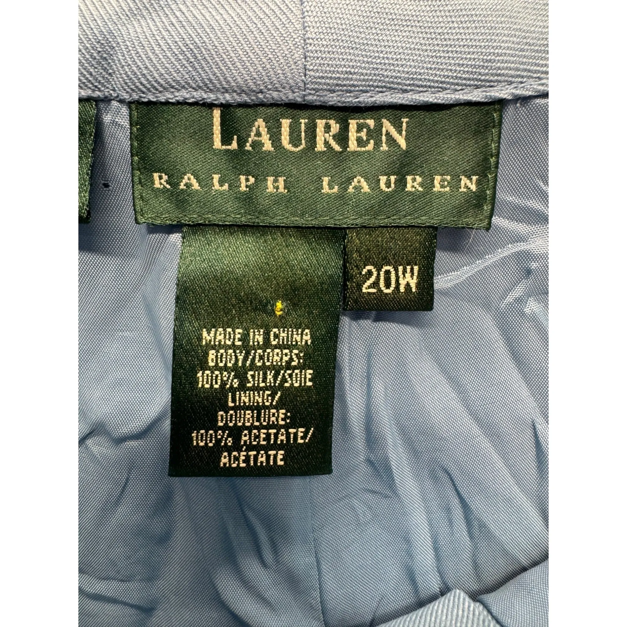Silk Light Blue Wide-Leg Womens Pants Ralph Lauren #7832