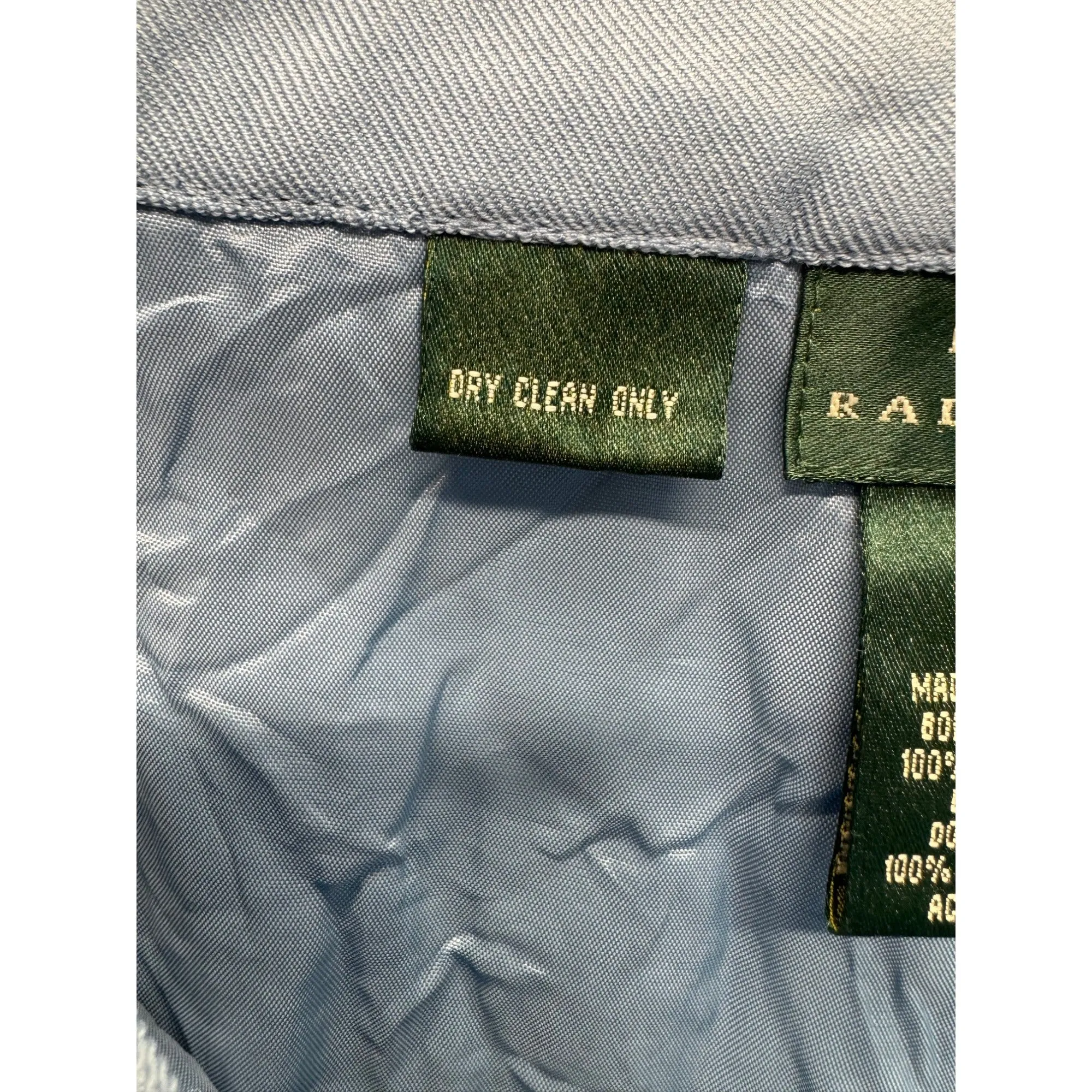 Silk Light Blue Wide-Leg Womens Pants Ralph Lauren #7832