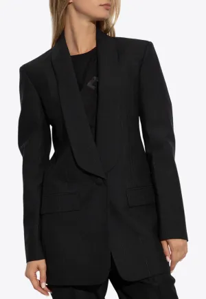Single-Breasted Blazer with Shawl Collar