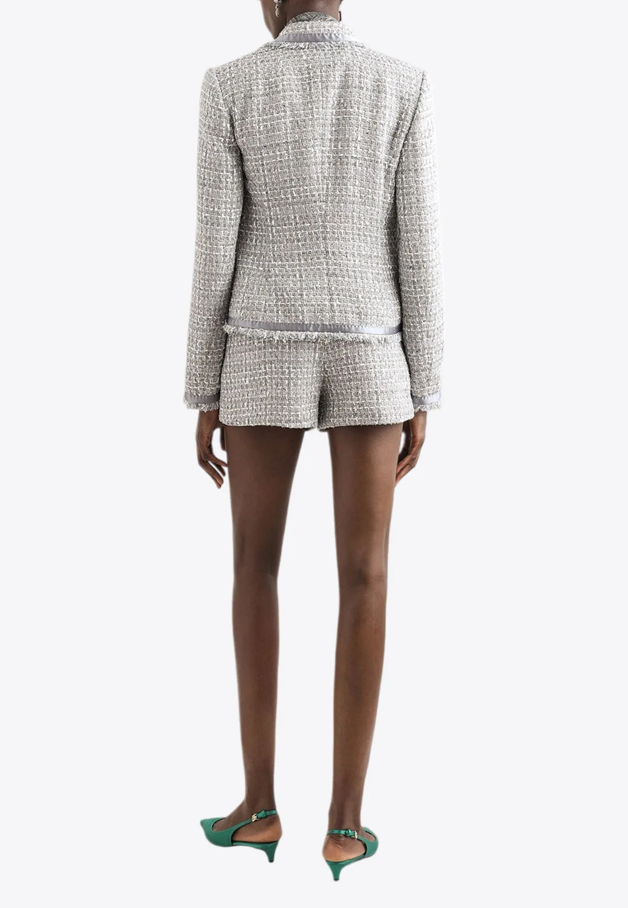 Single-Breasted Lamé Bouclé Jacket