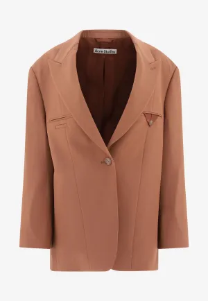Single-Breasted Wool-Blend Blazer