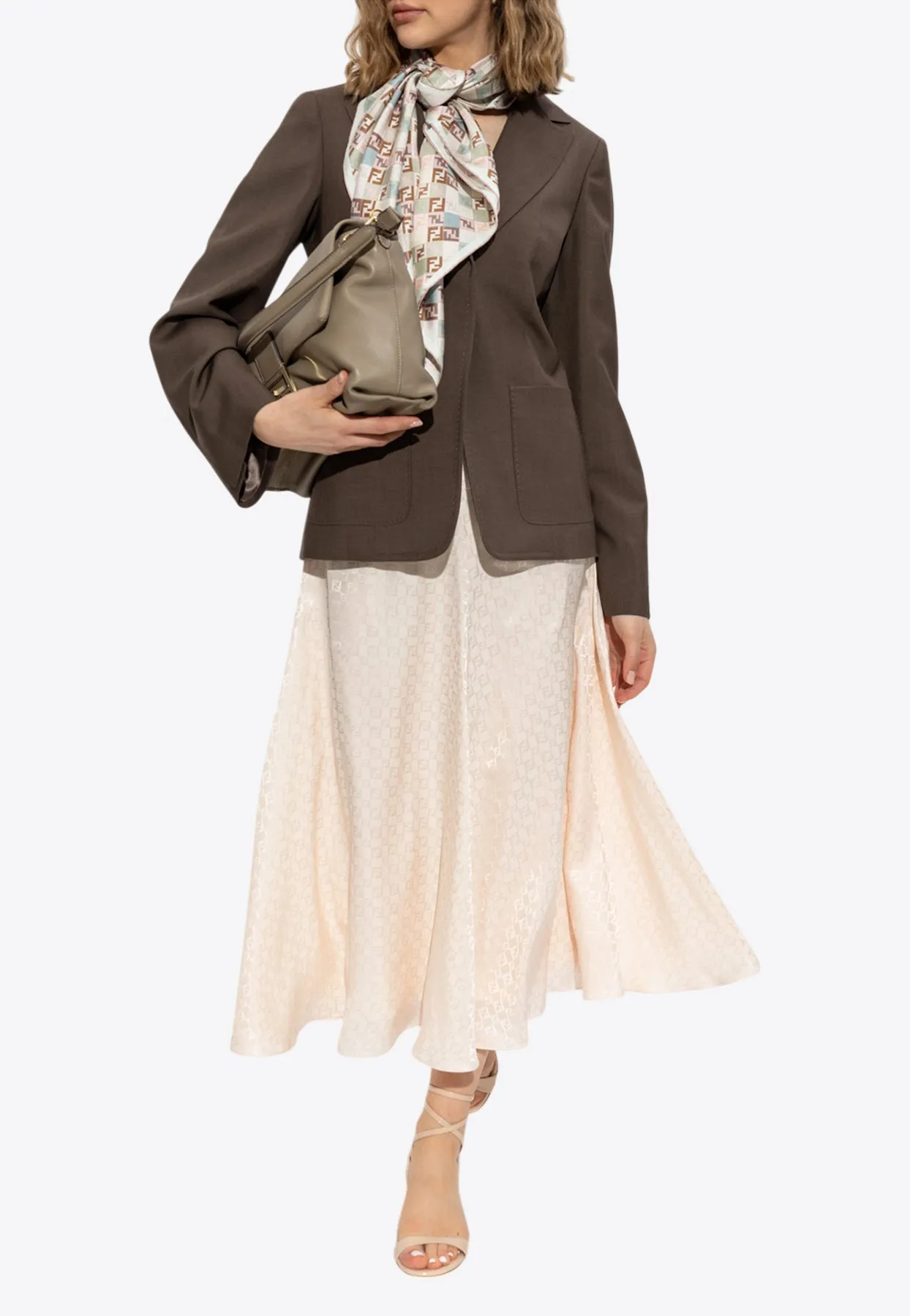 Single-Breasted Wool Blend Blazer