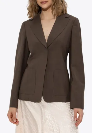Single-Breasted Wool Blend Blazer