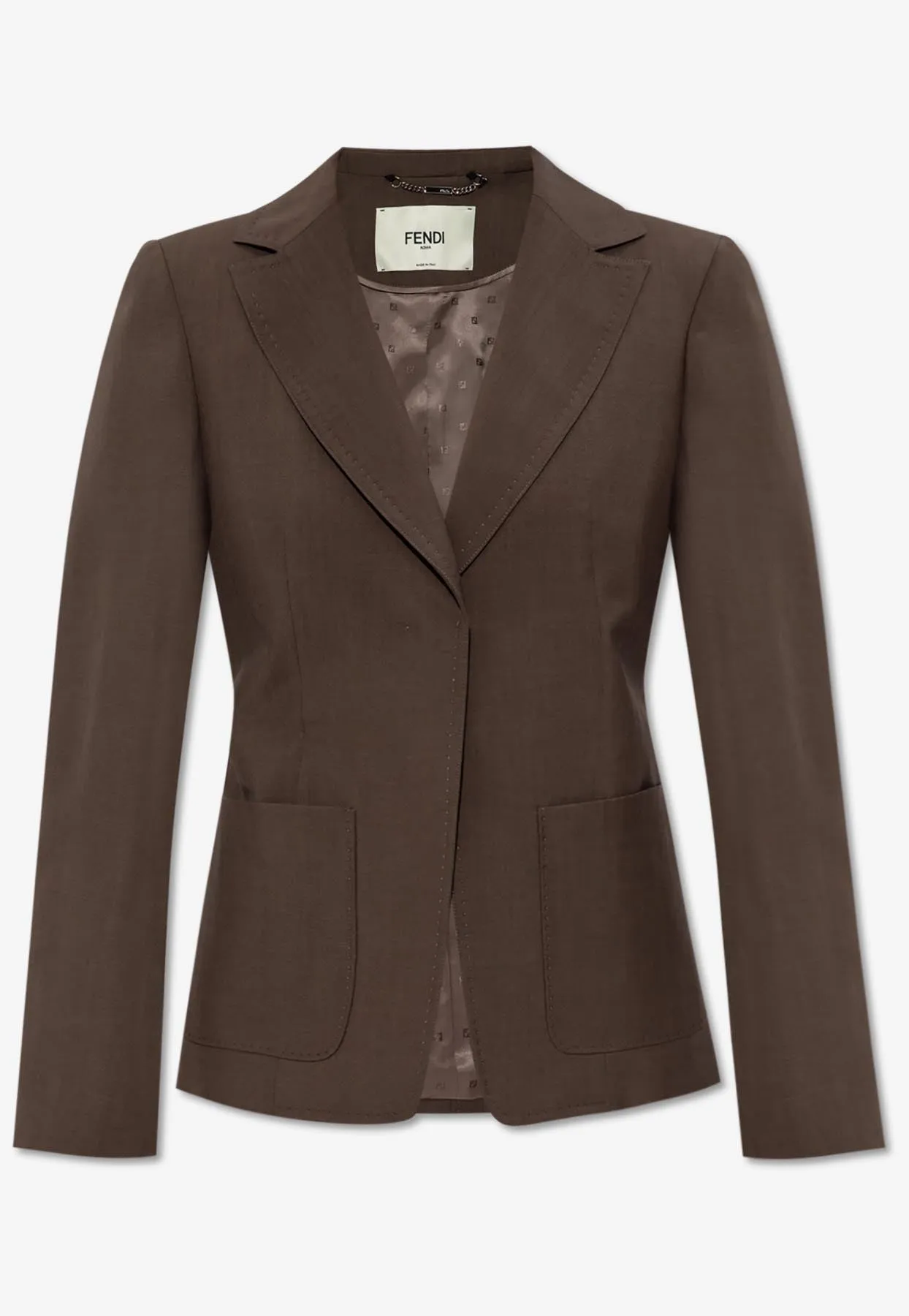 Single-Breasted Wool Blend Blazer