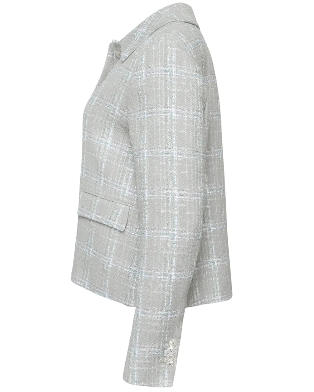 Sky Blue Silk Tweed Jacket