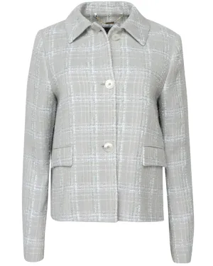 Sky Blue Silk Tweed Jacket