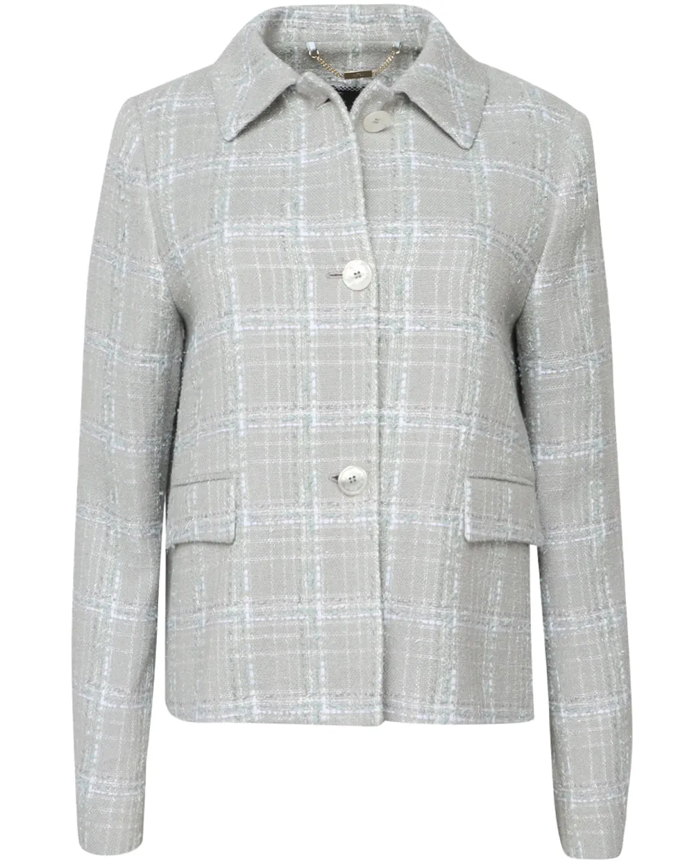 Sky Blue Silk Tweed Jacket