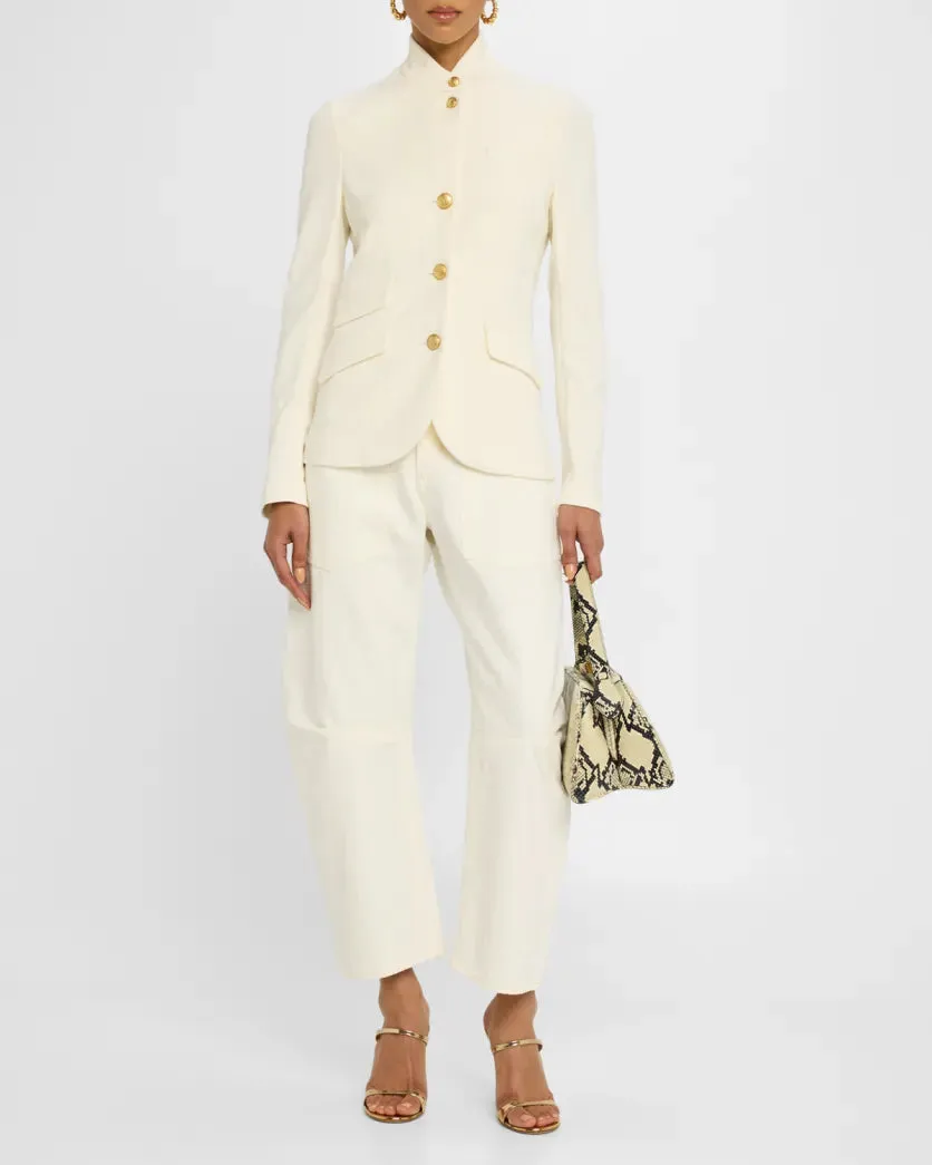 Slade Textured Knit Blazer - Off White