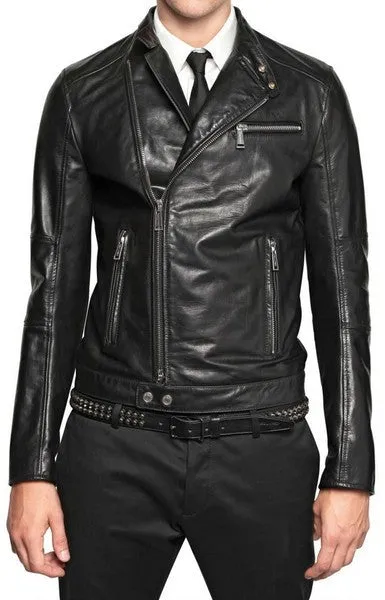 Slim Fit Leather Jacket for Men