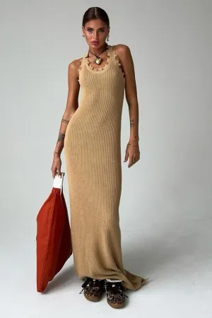 Slim Hip-wrapped Drape Knitted Long dress