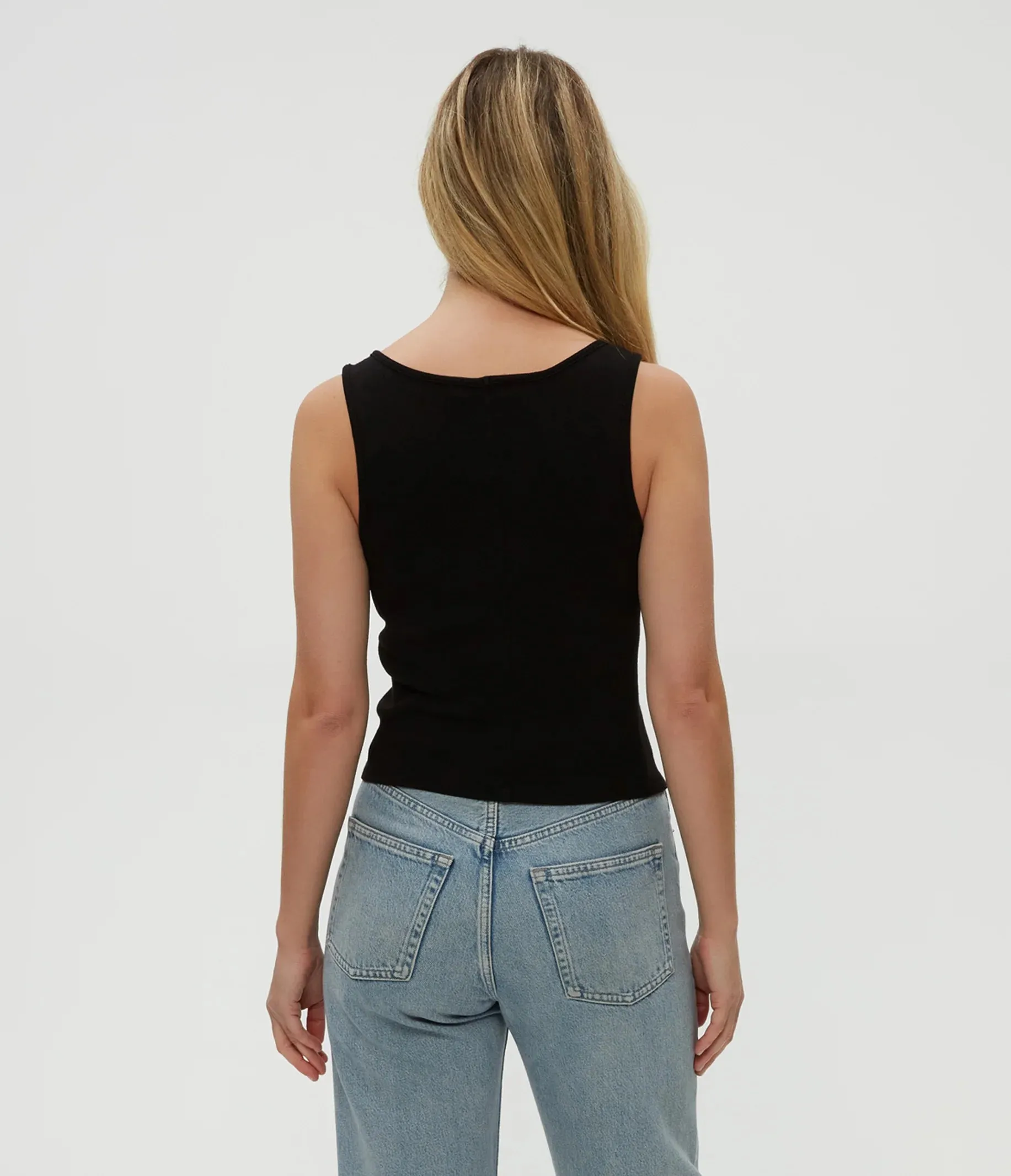 Sloan V Neck Tank - Black