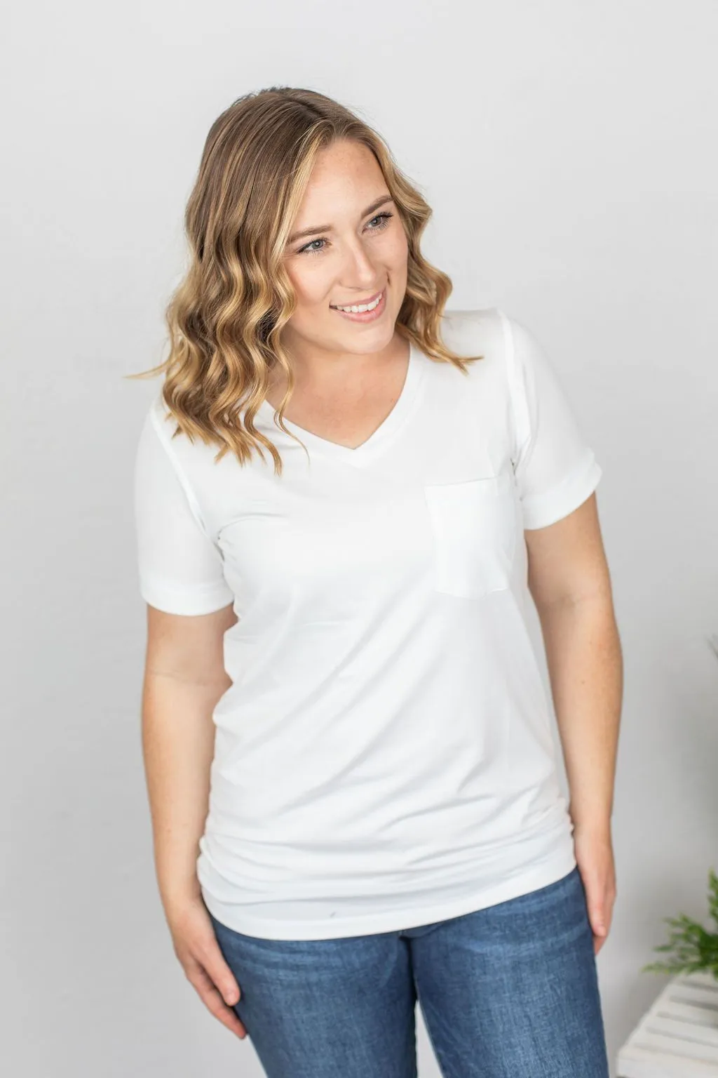 Sophie Pocket Tee - White