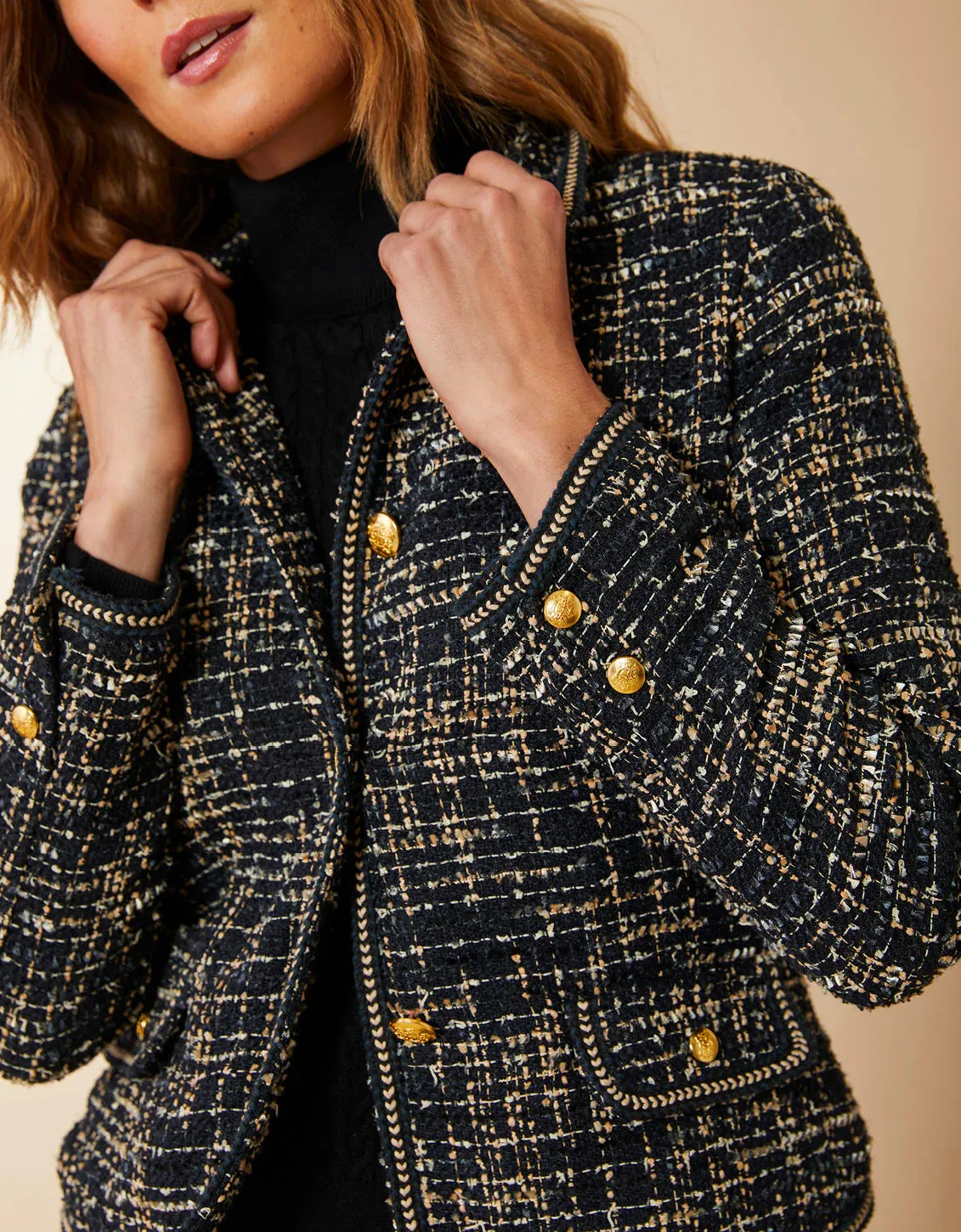 Spartina 449 Cameron Tweed Jacket Black Multi - FINAL SALE