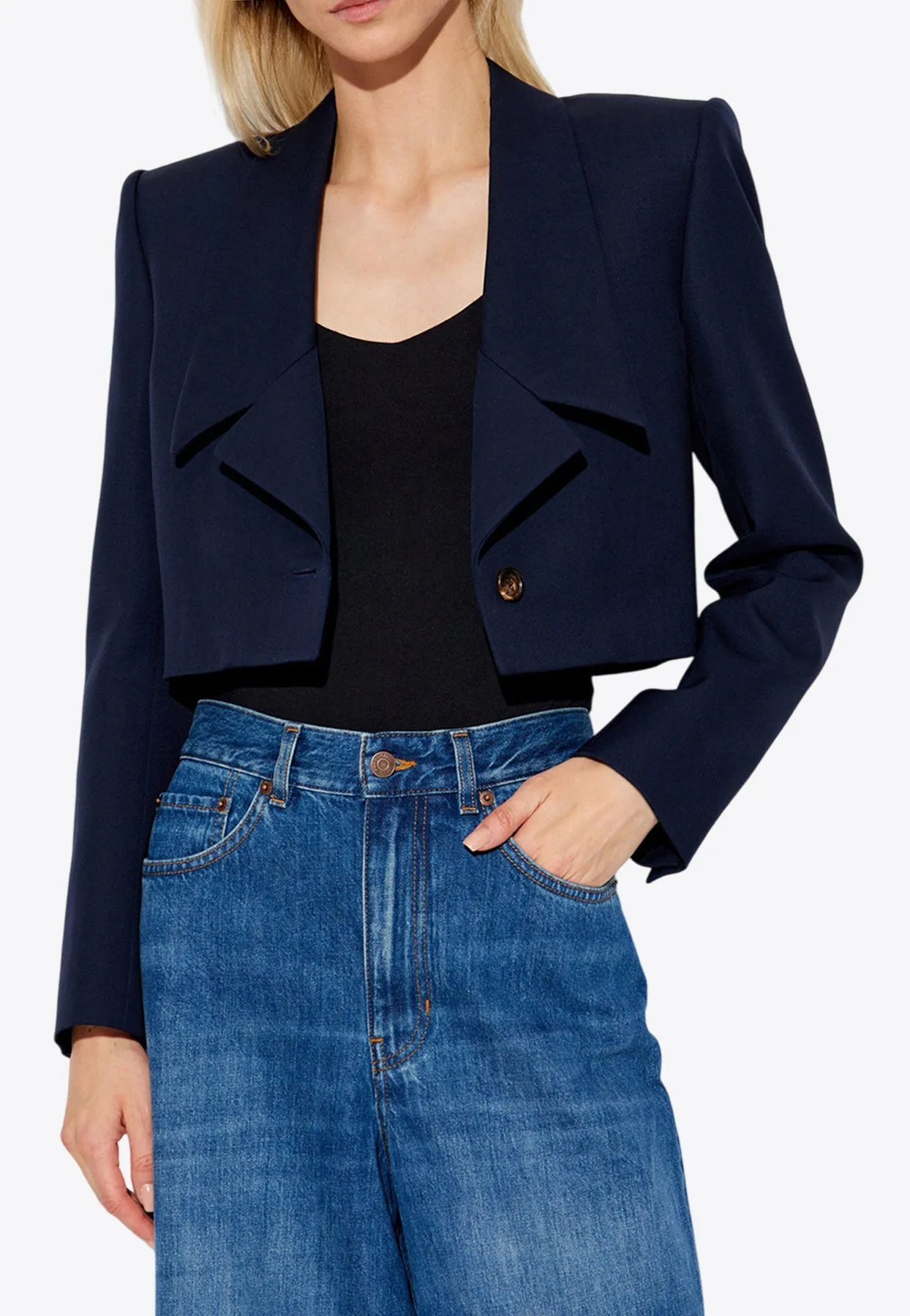 Spencer Cropped Jacket in Wool