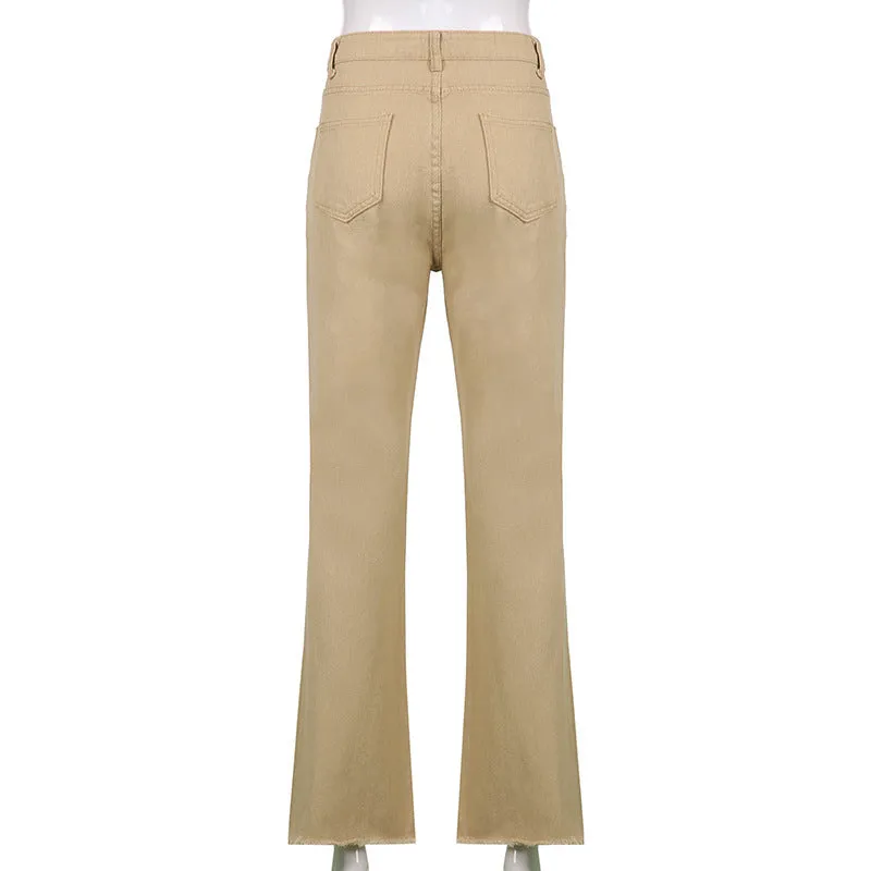 Spice Girl Style High Waist Slim Jeans Bell Bottoms
