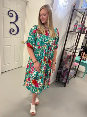 Spring In Floral Dress / Jade