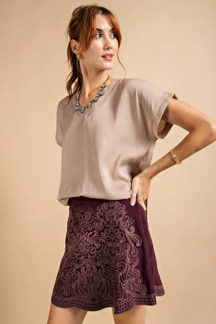 Stone V-Neck Blouse