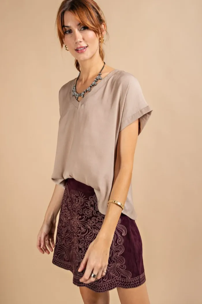 Stone V-Neck Blouse