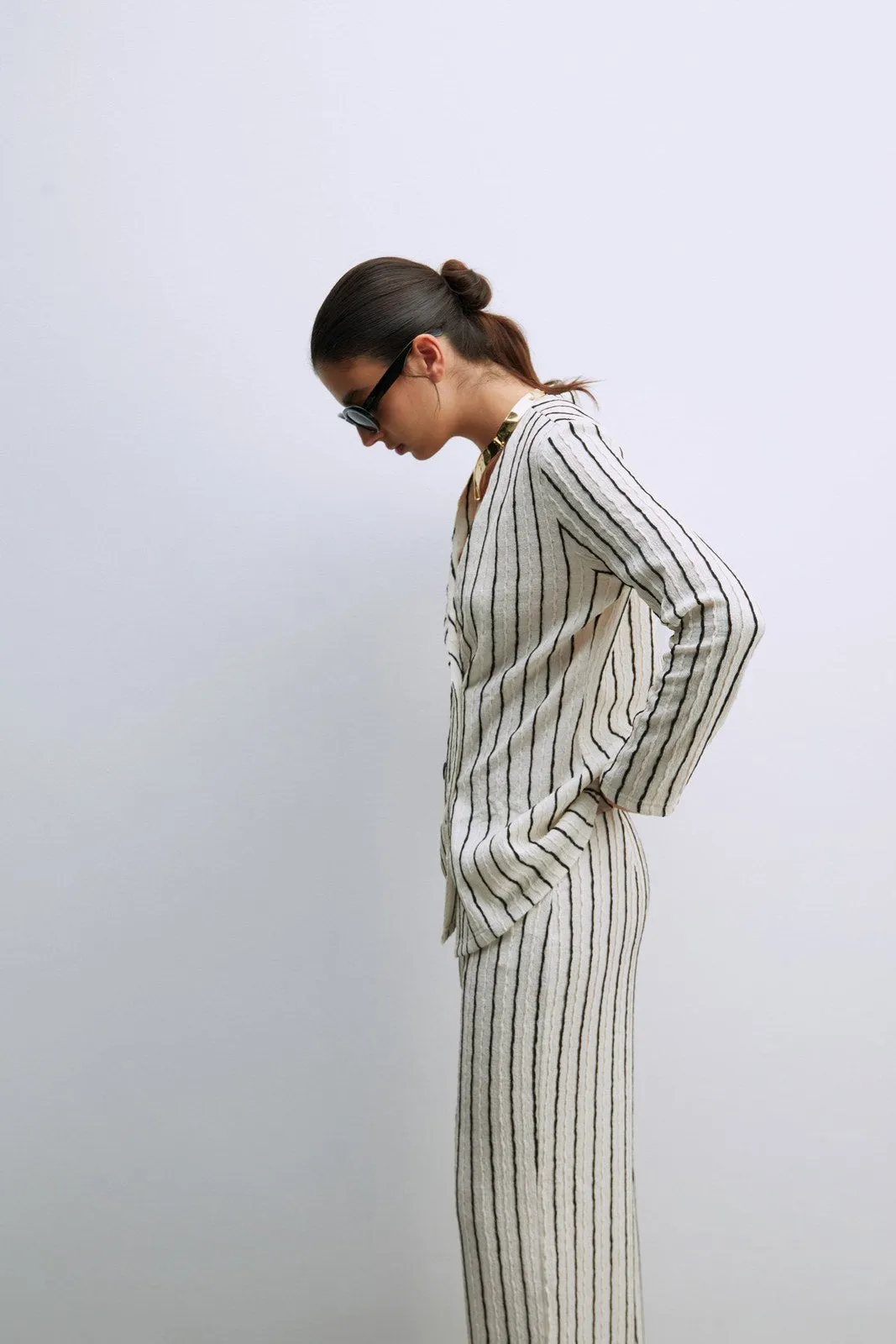 Structured blazer - Print Blanc