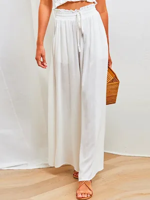Stunncal Drawstring Elastic Waist Wide Leg Baggy Pants(5 Colors )