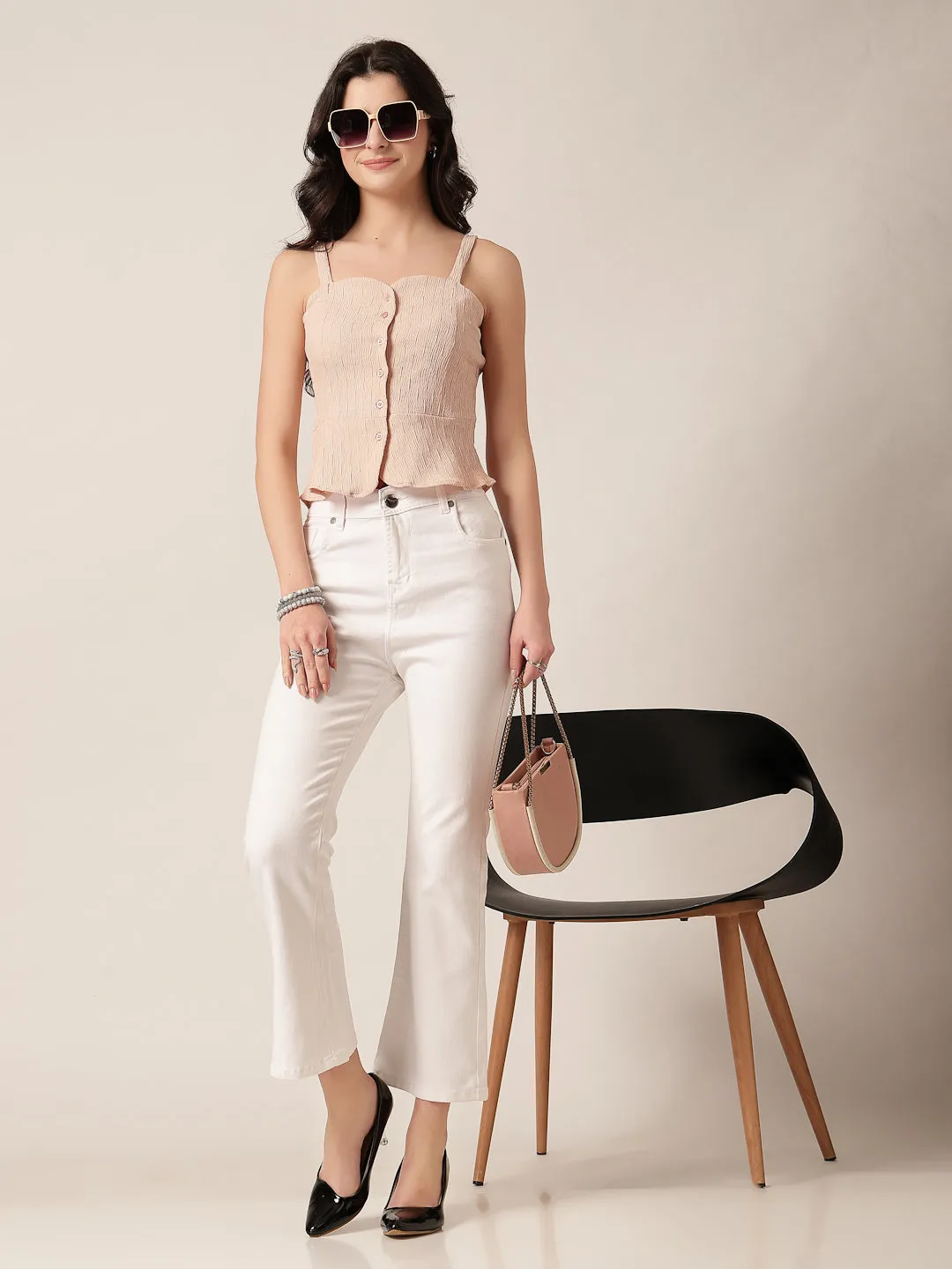 Style Quotient Women Peach Sleeveless Top