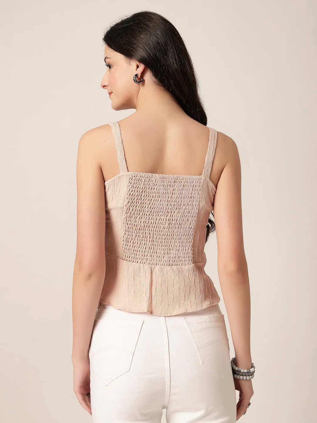 Style Quotient Women Peach Sleeveless Top