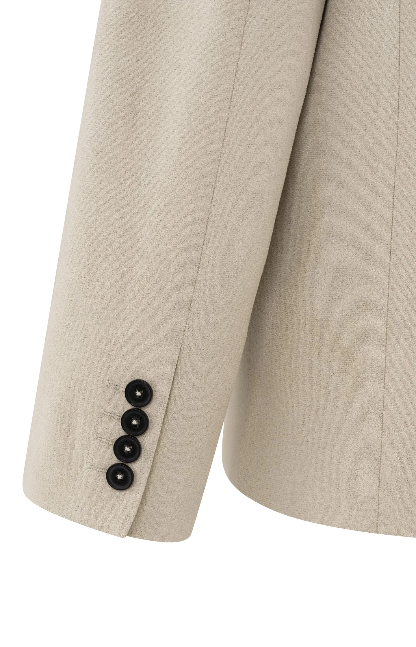 Suedine collarless blazer with regular fit